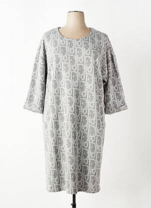 Rochie midi mâneci 3/4 mâneci 3/4 gri FRED SABATIER femeie