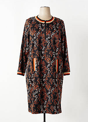 Rochie midi imprimeu floral mâneci lungi negru GUY DUBOUIS femeie