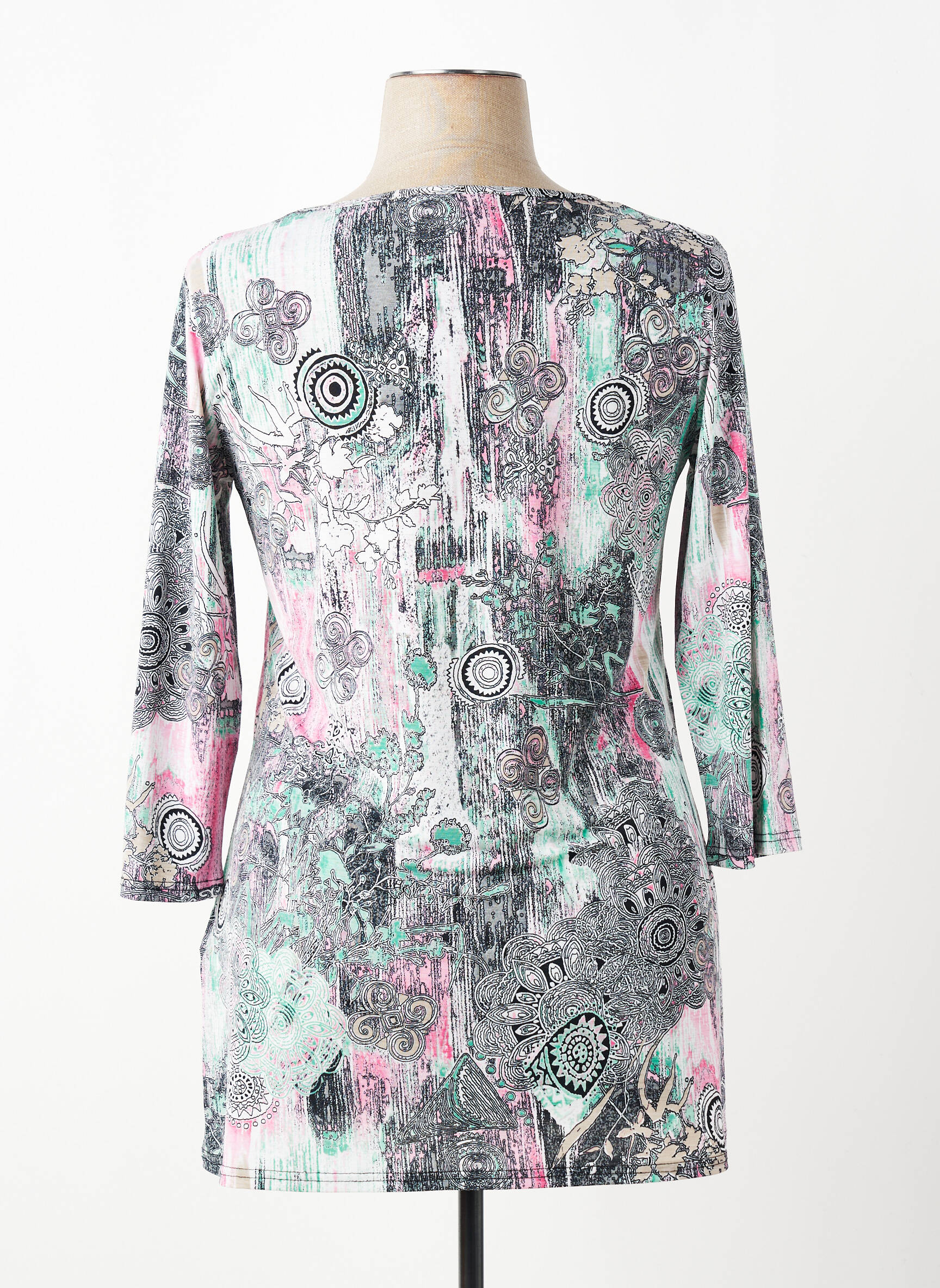 Tricou mâneci 3/4 mâneci 3/4 gri MARBLE femeie