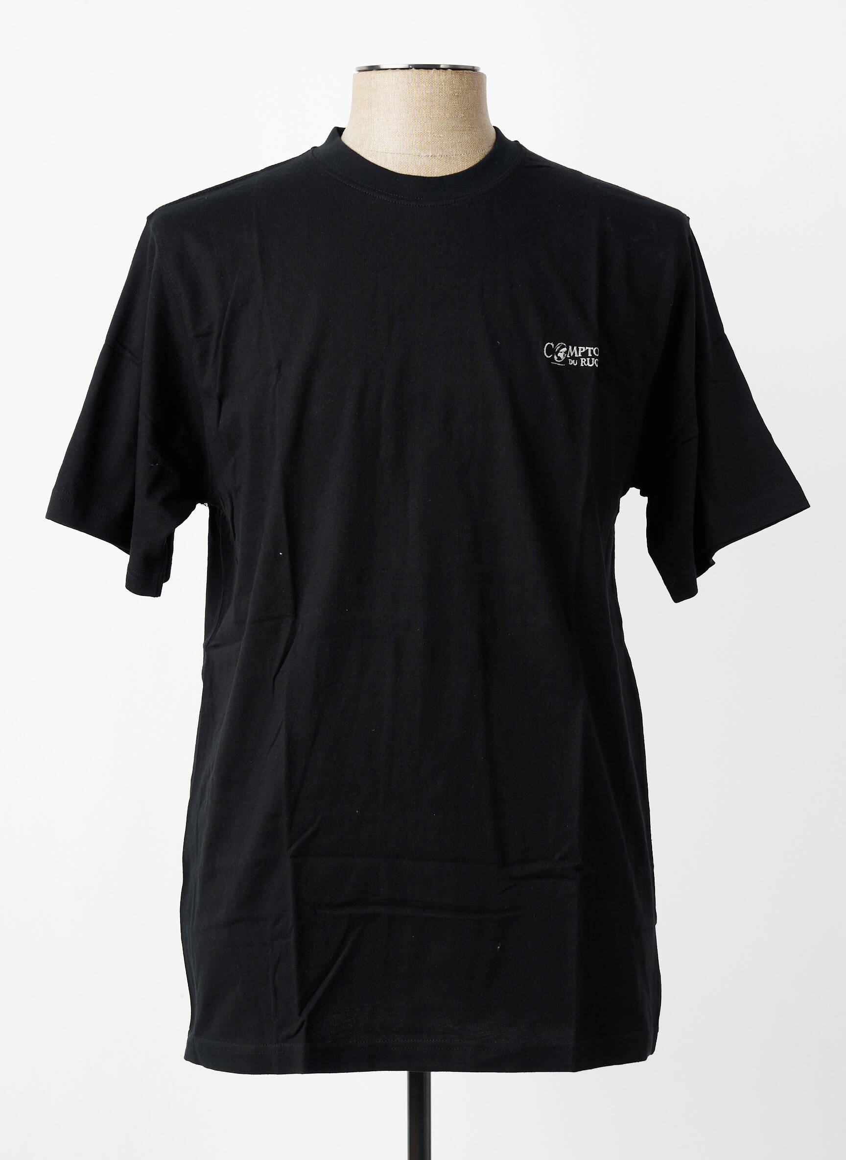Tricou broderie mâneci scurte negru COMPTOIR DU RUGBY bărbat