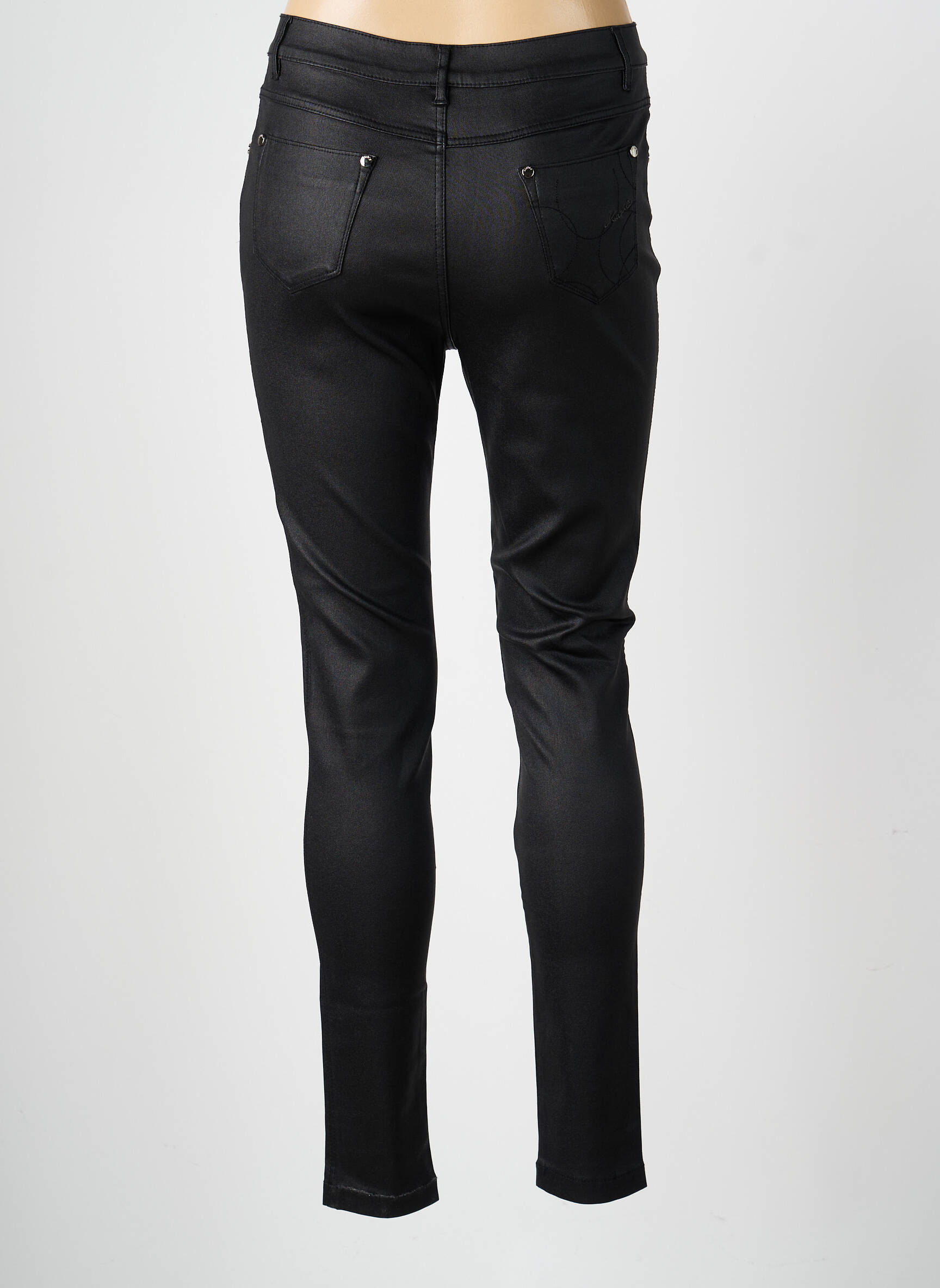 Pantalon slim elasticitate mărime normală negru MARBLE femeie