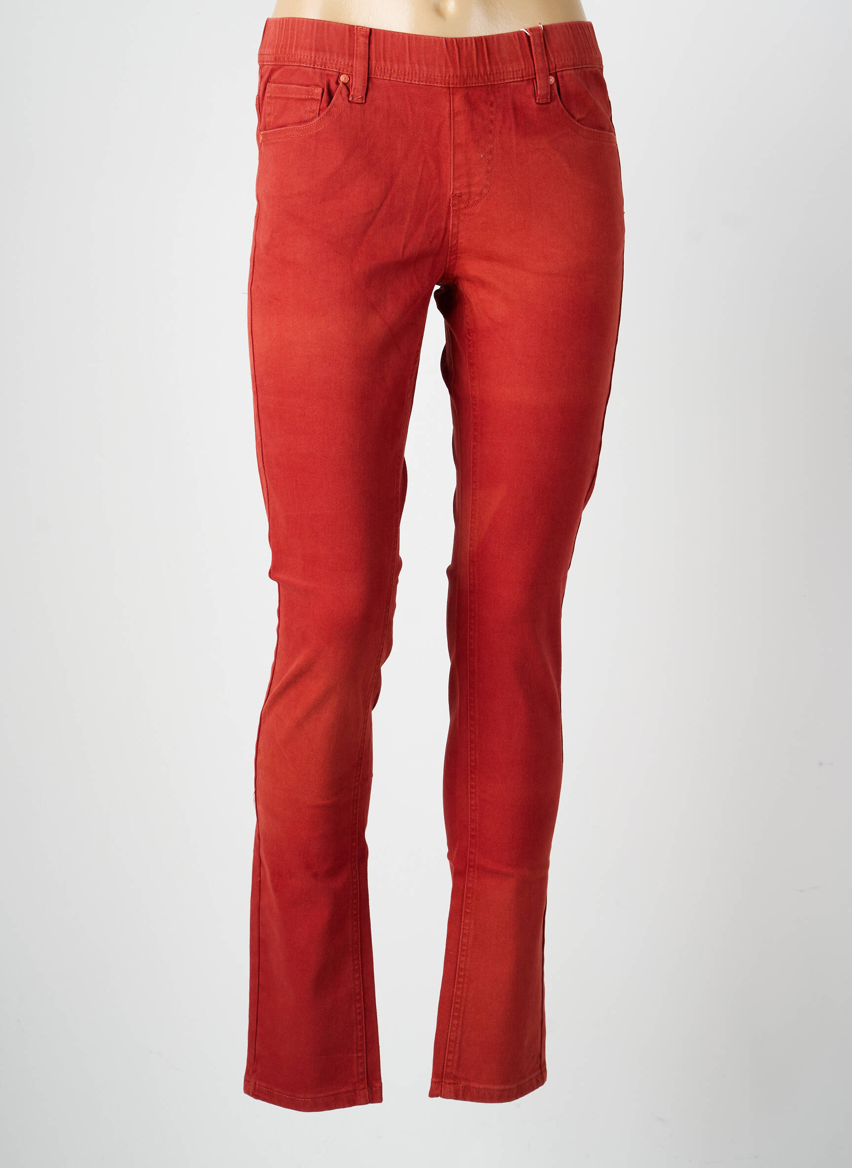Pantalon slim talie elastică mărime normală portocalie PLURIELLES femeie