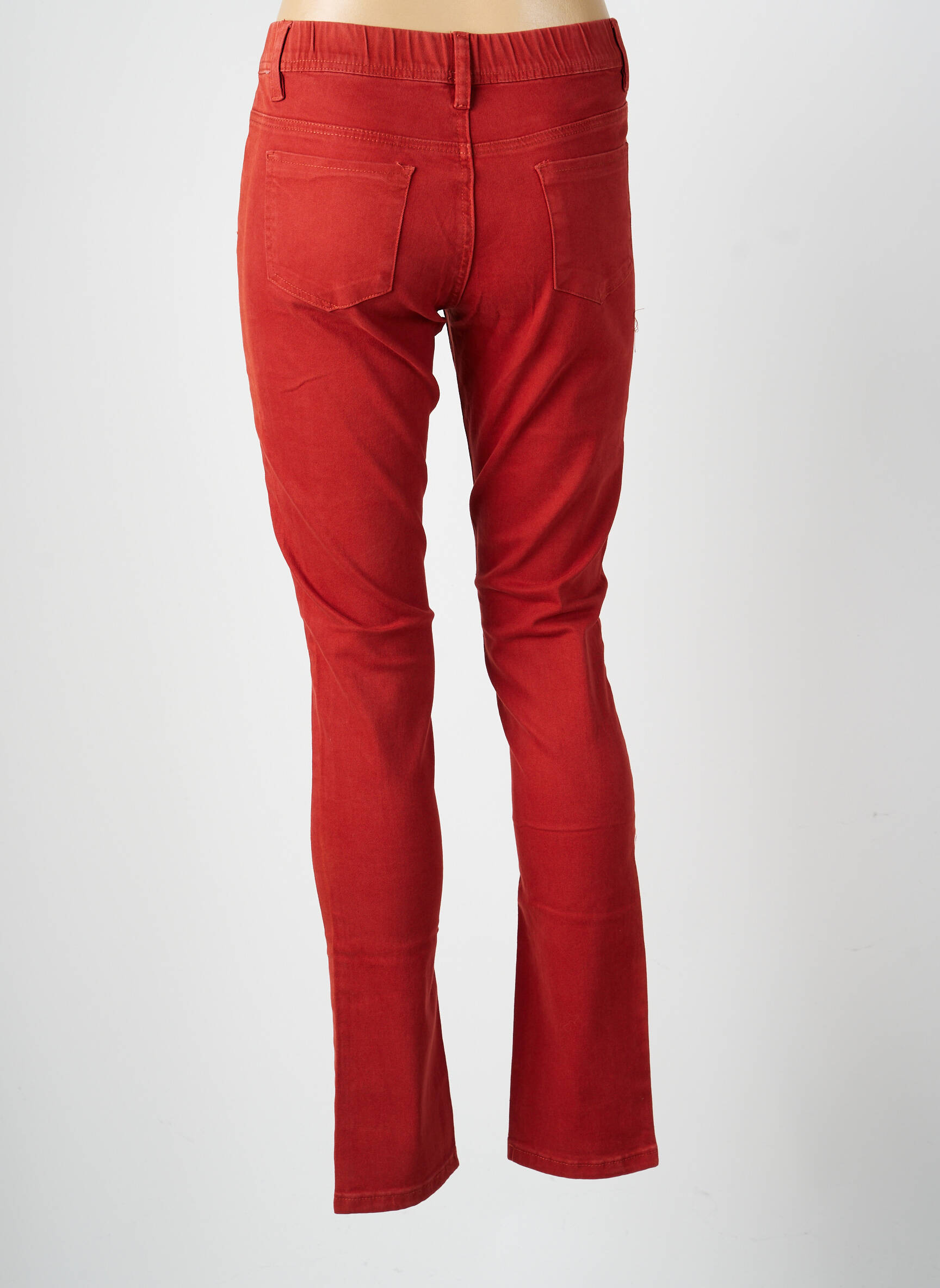 Pantalon slim talie elastică mărime normală portocalie PLURIELLES femeie