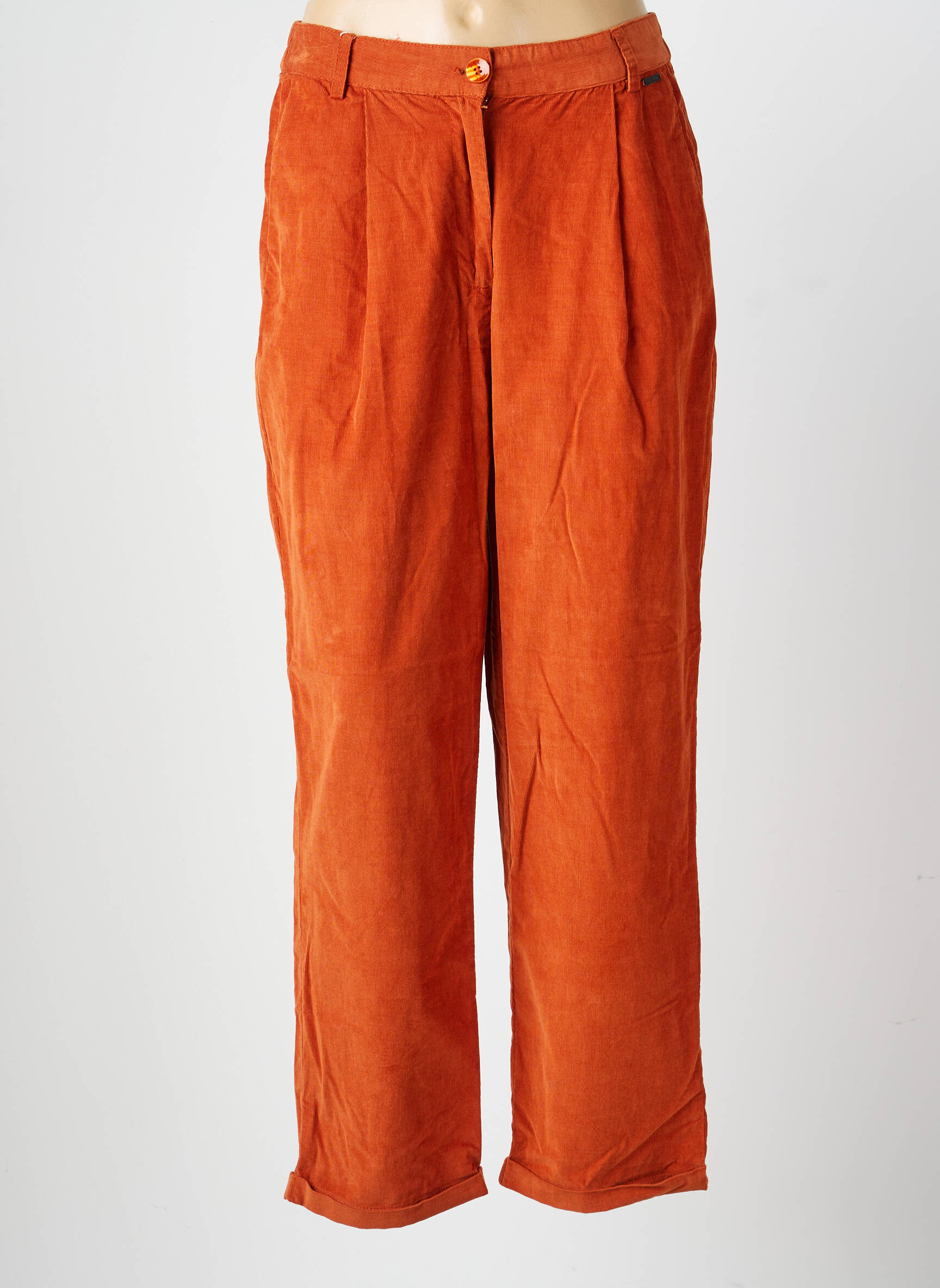 Pantalon drept elasticitate mărime normală portocalie AGATHE & LOUISE femeie