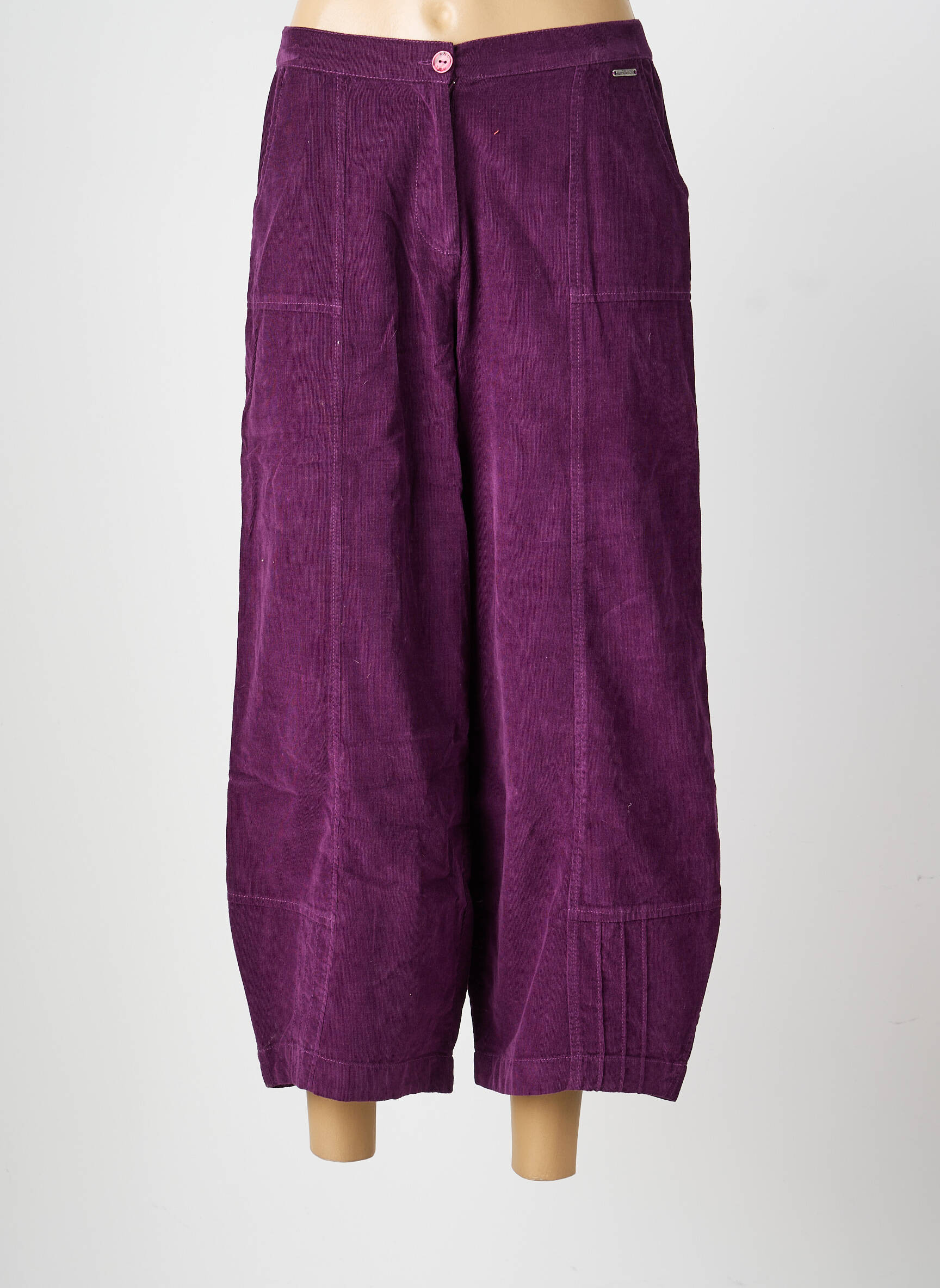 Pantalon drept talie elastică mărime normală violet AGATHE & LOUISE femeie