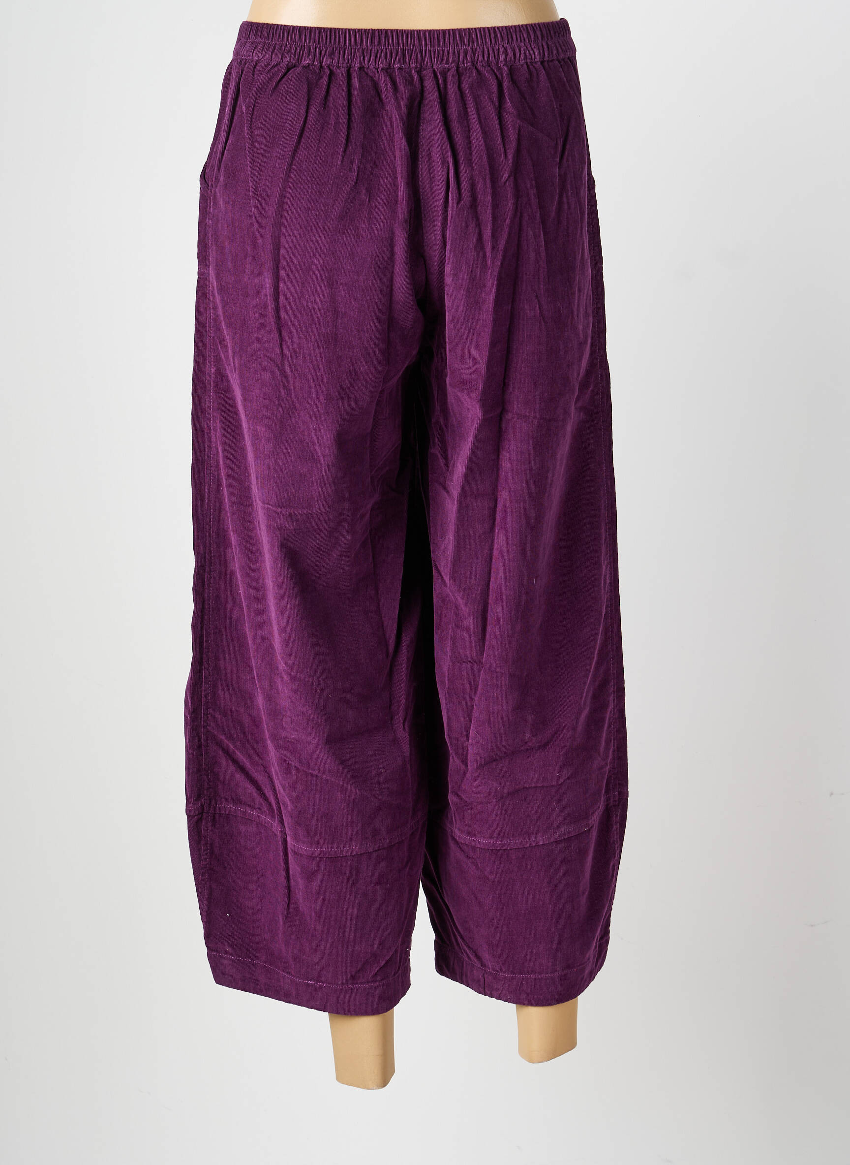 Pantalon drept talie elastică mărime normală violet AGATHE & LOUISE femeie