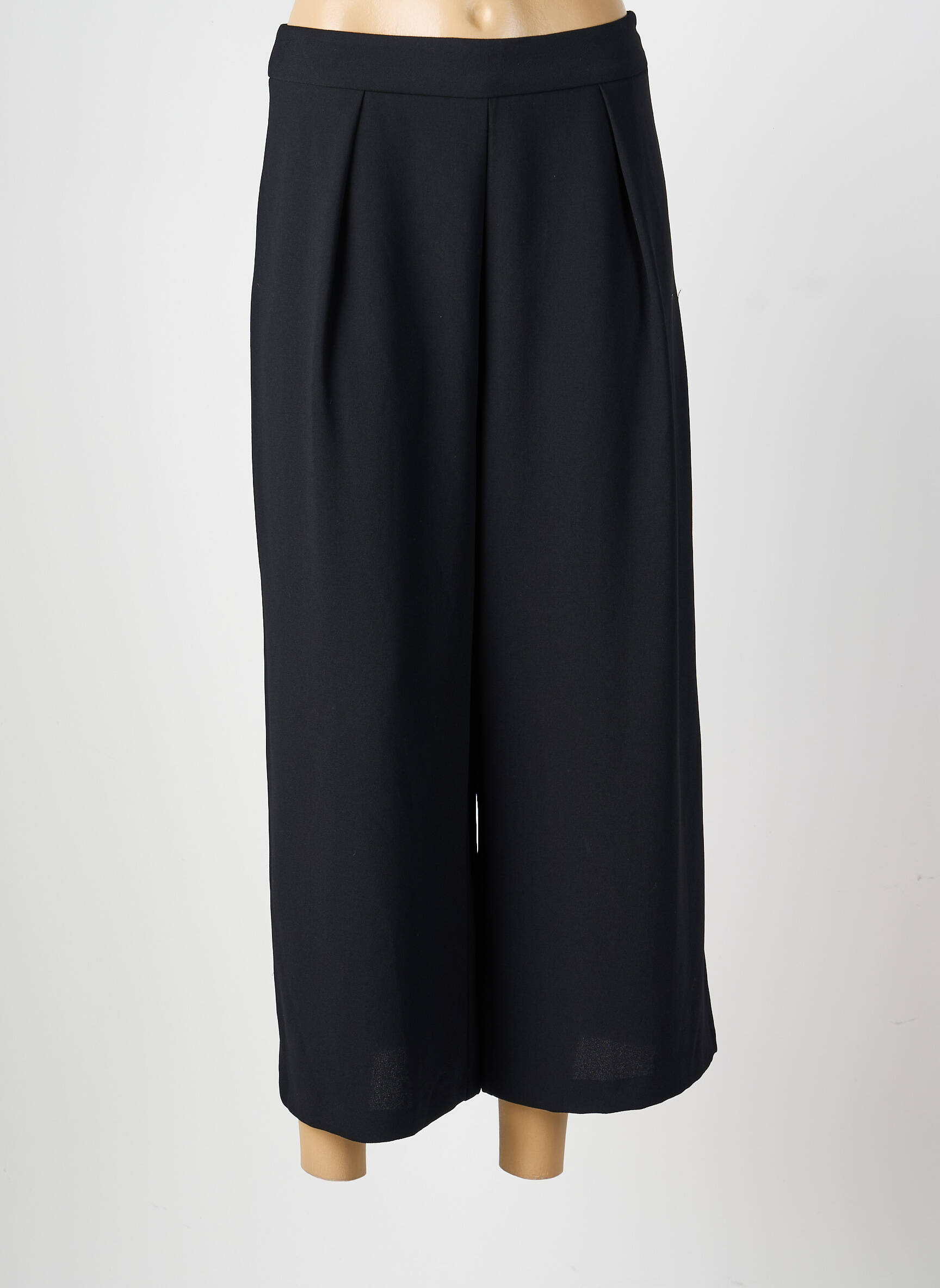 Pantalon drept țesătură crep mărime normală negru MARBLE femeie