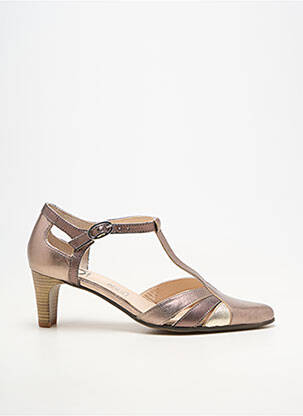 Pantofi cu toc material neted toc de 4 la 6 cm maro GEO-REINO femeie