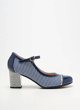 Pantofi cu toc material neted toc de 4 la 6 cm albastru DORKING femeie