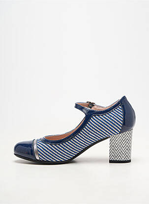 Pantofi cu toc material neted toc de 4 la 6 cm albastru DORKING femeie