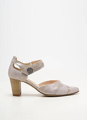 Pantofi cu toc material neted toc de 4 la 6 cm argintiu GEO-REINO femeie
