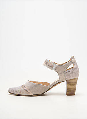 Pantofi cu toc material neted toc de 4 la 6 cm argintiu GEO-REINO femeie