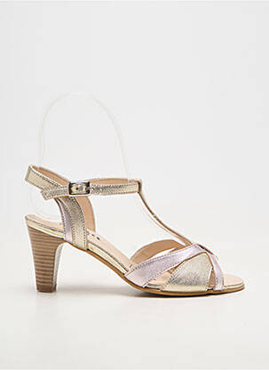 Sandale/pantofi decupați material neted toc de 7 la 9 cm argintiu ARTIKA SOFT femeie
