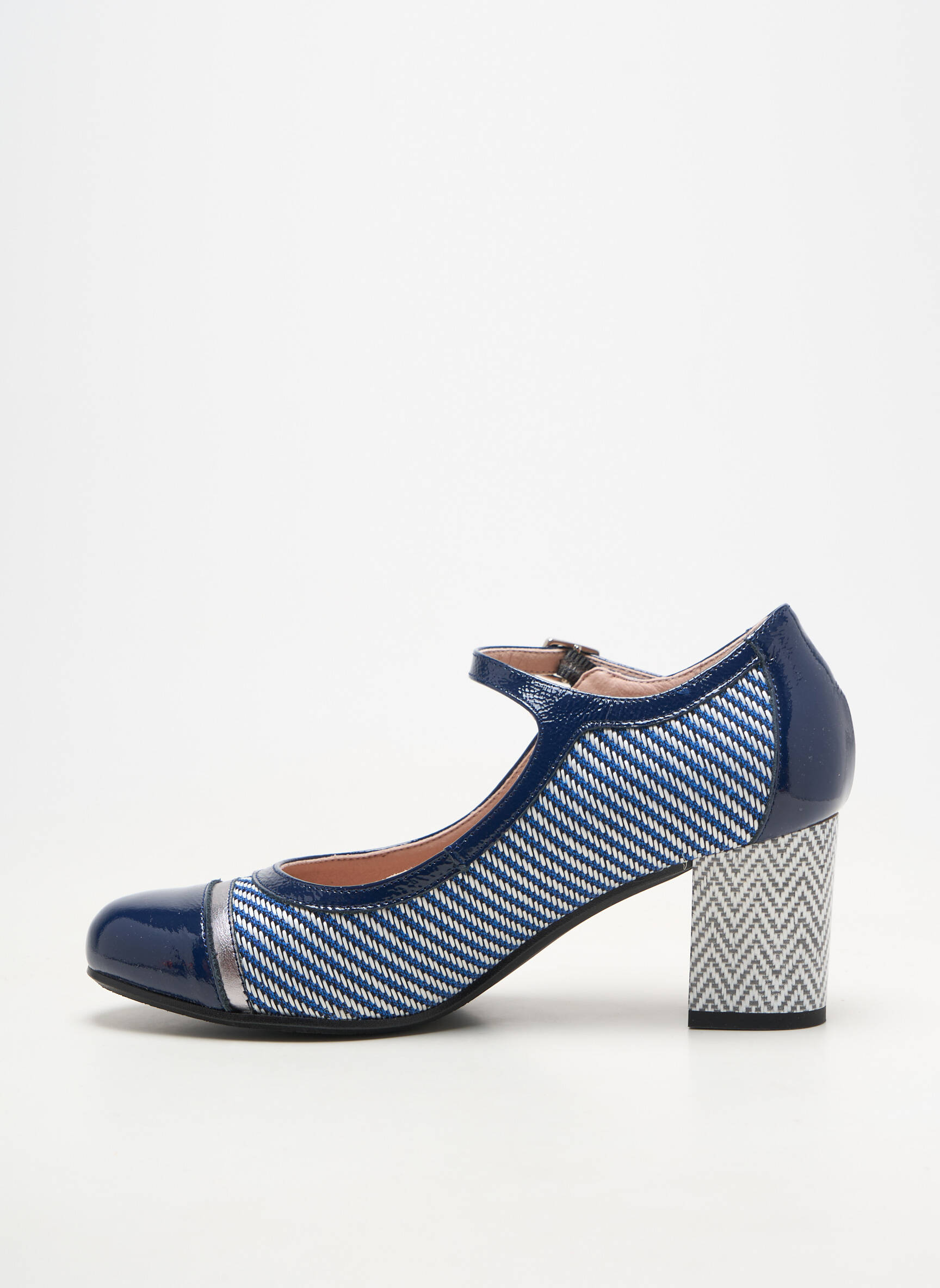 Pantofi cu toc material neted toc de 4 la 6 cm albastru DORKING femeie