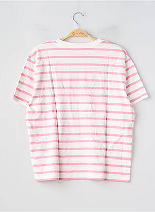 Tricou croială dreaptă mâneci scurte roz LULUCASTAGNETTE femeie
