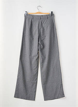 Pantalon larg talie cu cleme talie înaltă gri BERSHKA femeie