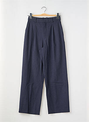 Pantalon larg țesătură poplin talie înaltă albastru UNIQLO femeie
