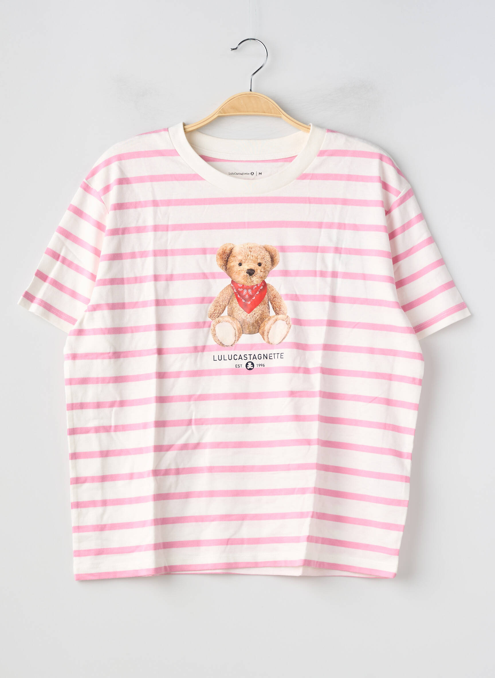 Tricou croială dreaptă mâneci scurte roz LULUCASTAGNETTE femeie