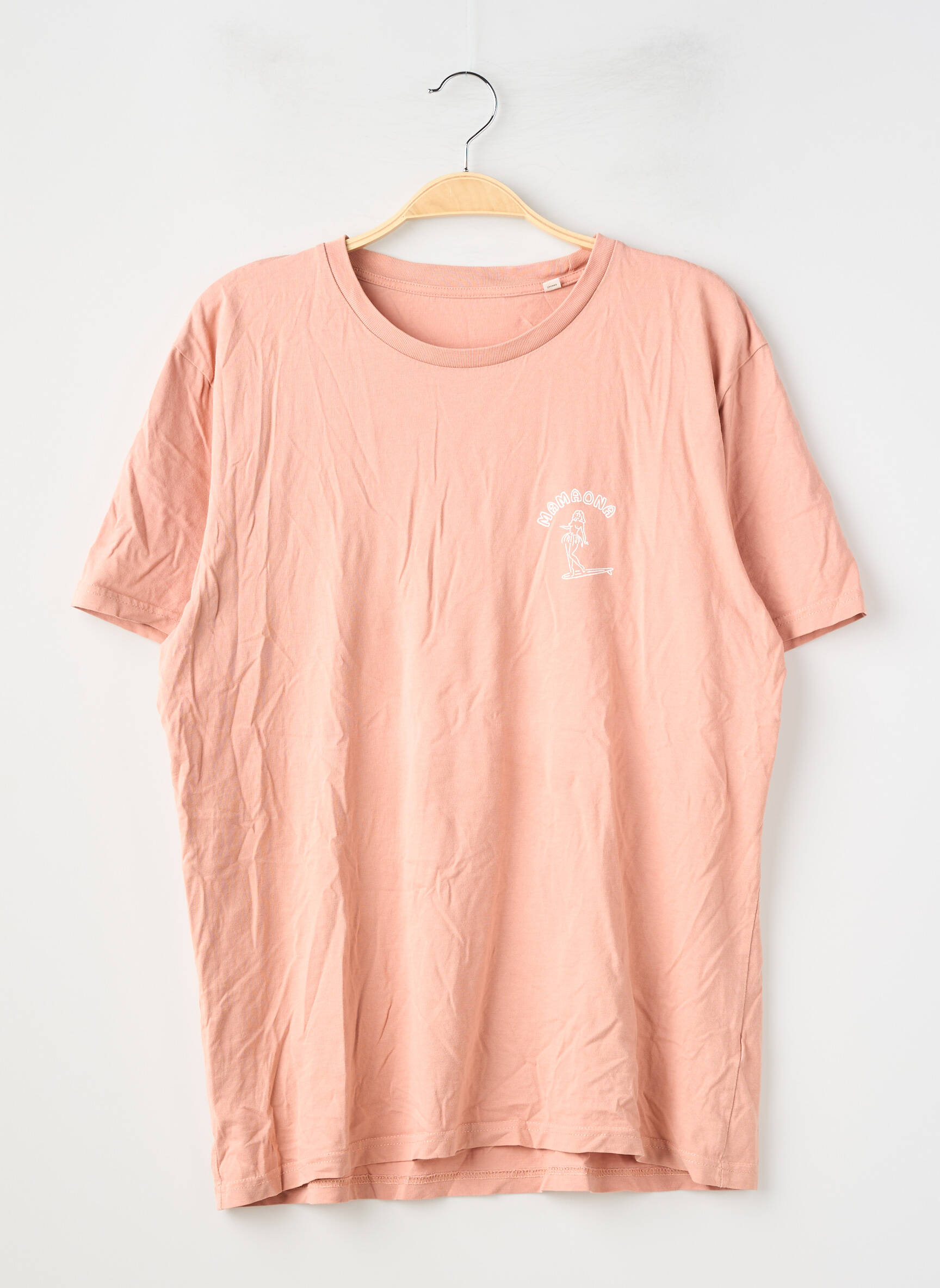 Tricou croială dreaptă mâneci scurte roz SANS MARQUE femeie