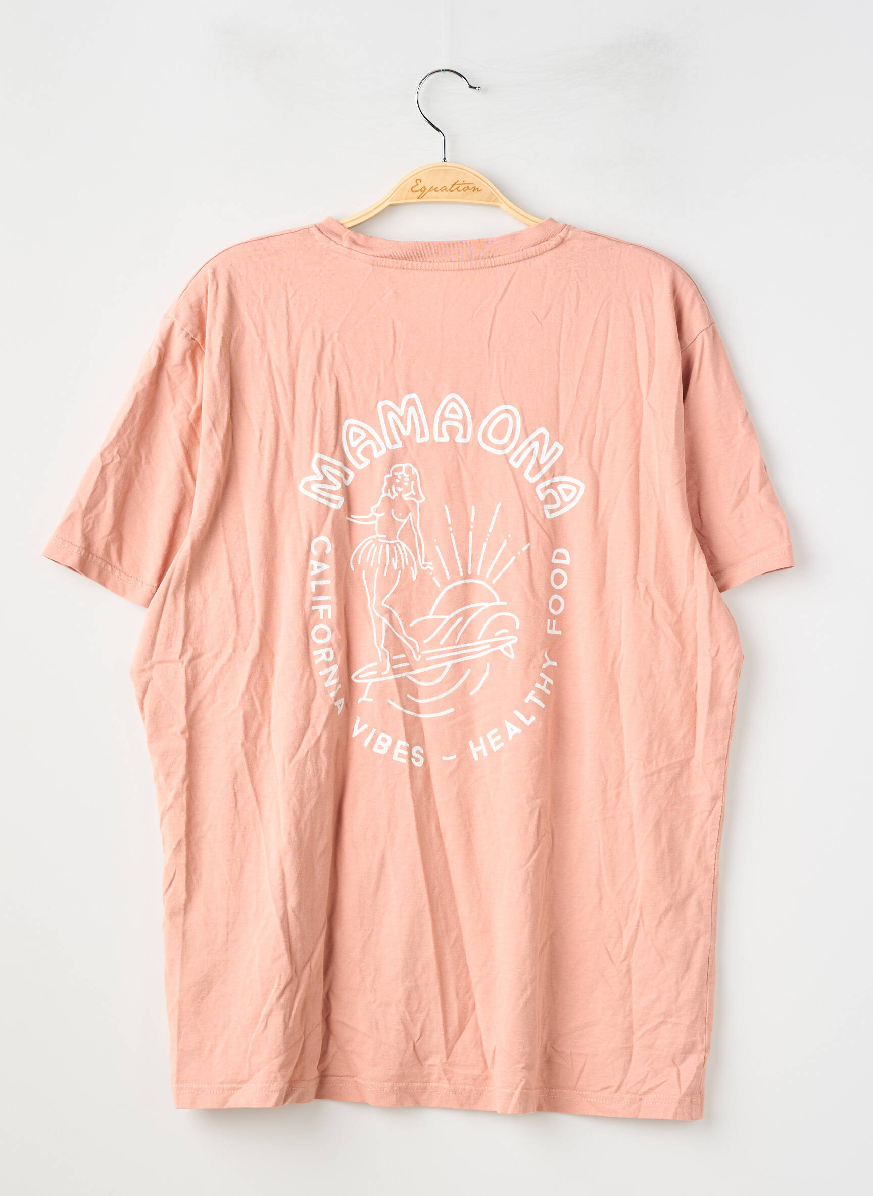 Tricou croială dreaptă mâneci scurte roz SANS MARQUE femeie