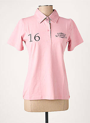Polo broderie mâneci scurte roz COMPTOIR DU RUGBY femeie