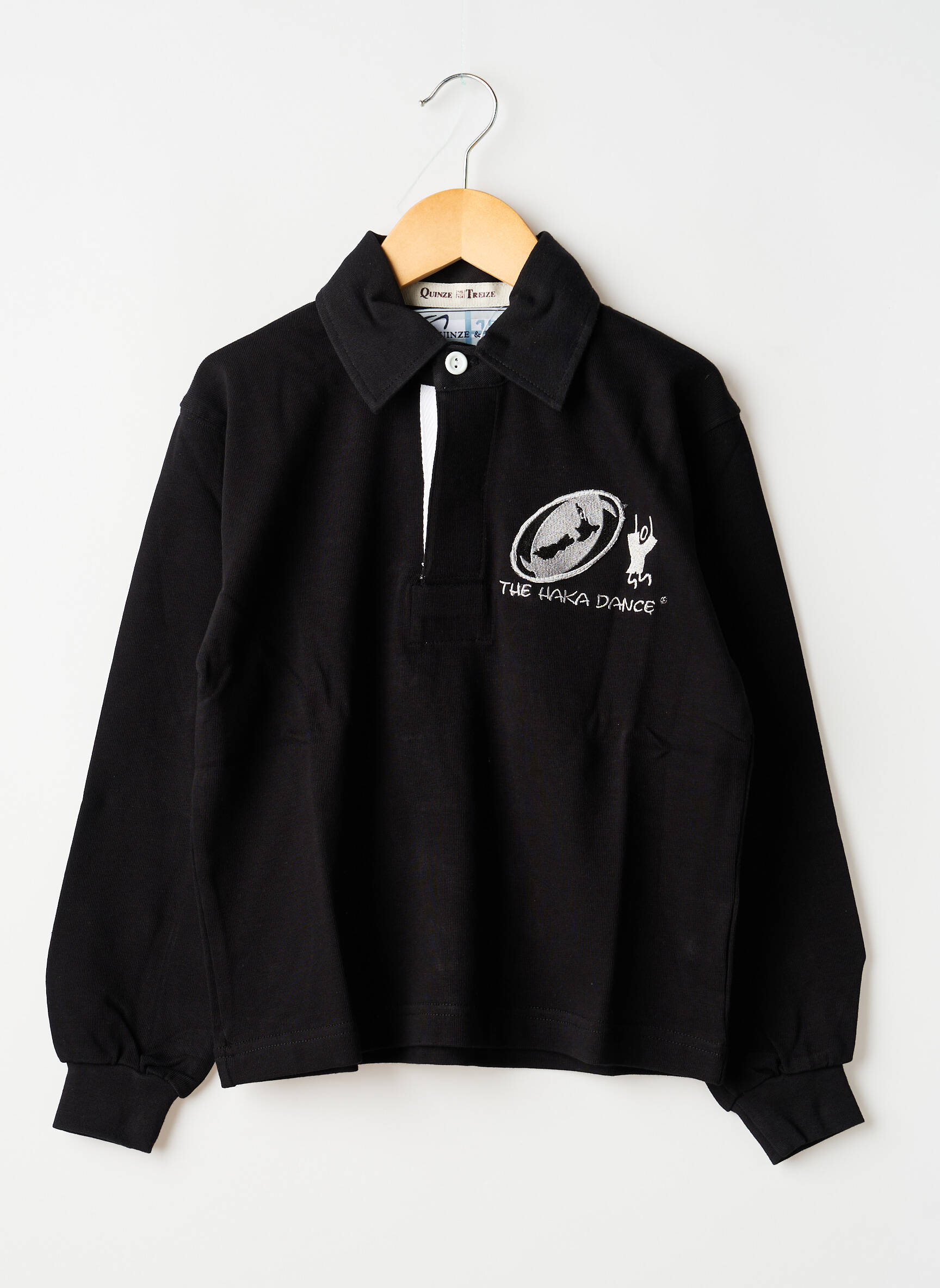 Polo mâneci lungi mâneci lungi negru QUINZE & TREIZE băiat