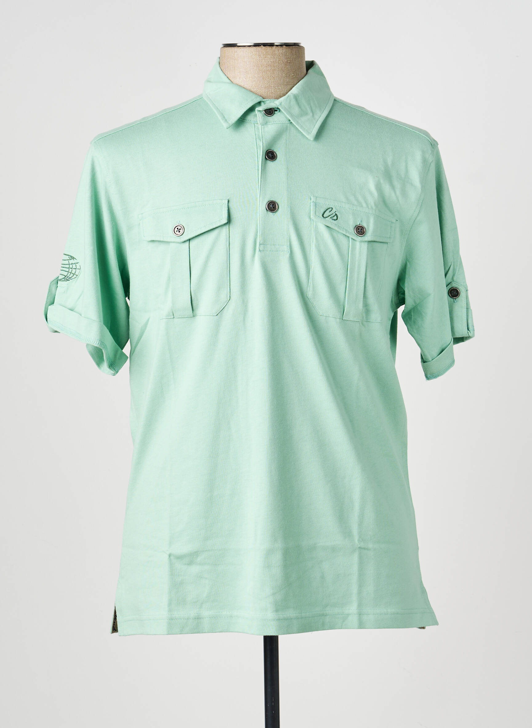 Polo țesătură jersey mâneci scurte verde CLOUD'S bărbat