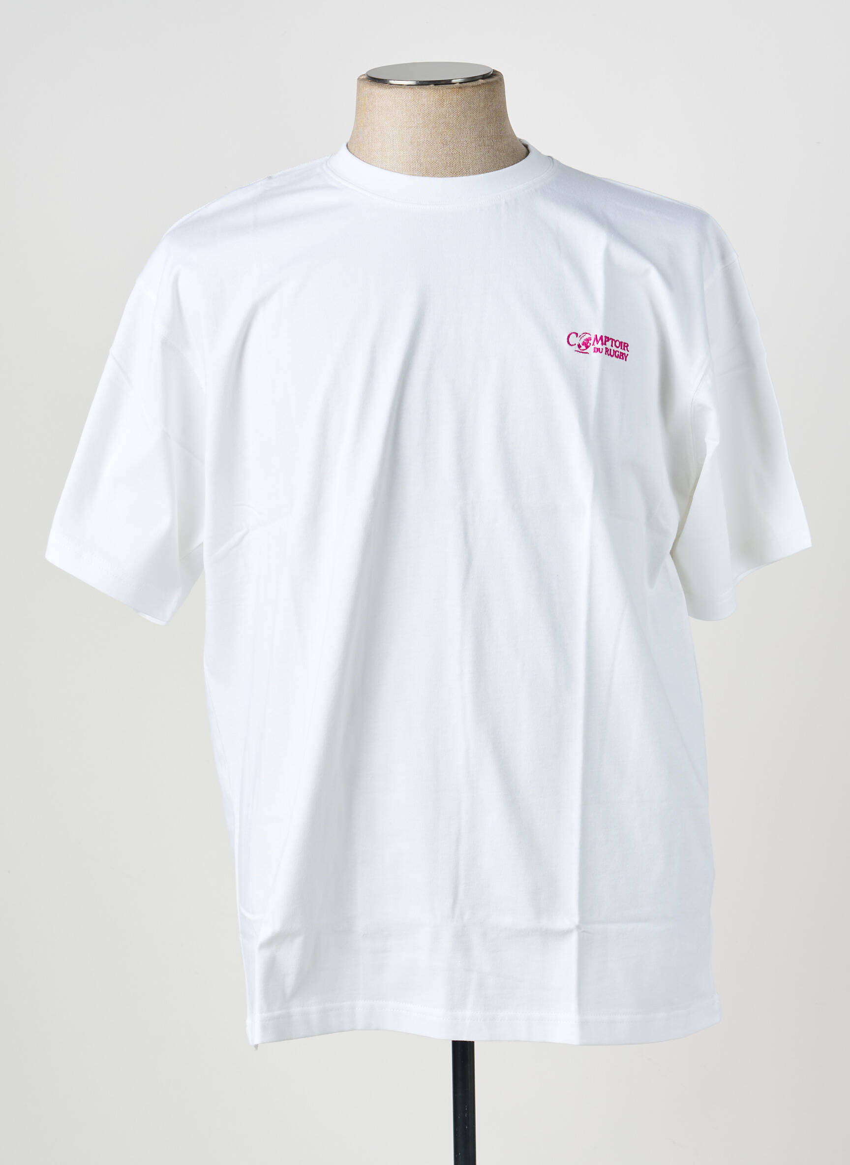Tricou broderie mâneci scurte alb COMPTOIR DU RUGBY bărbat