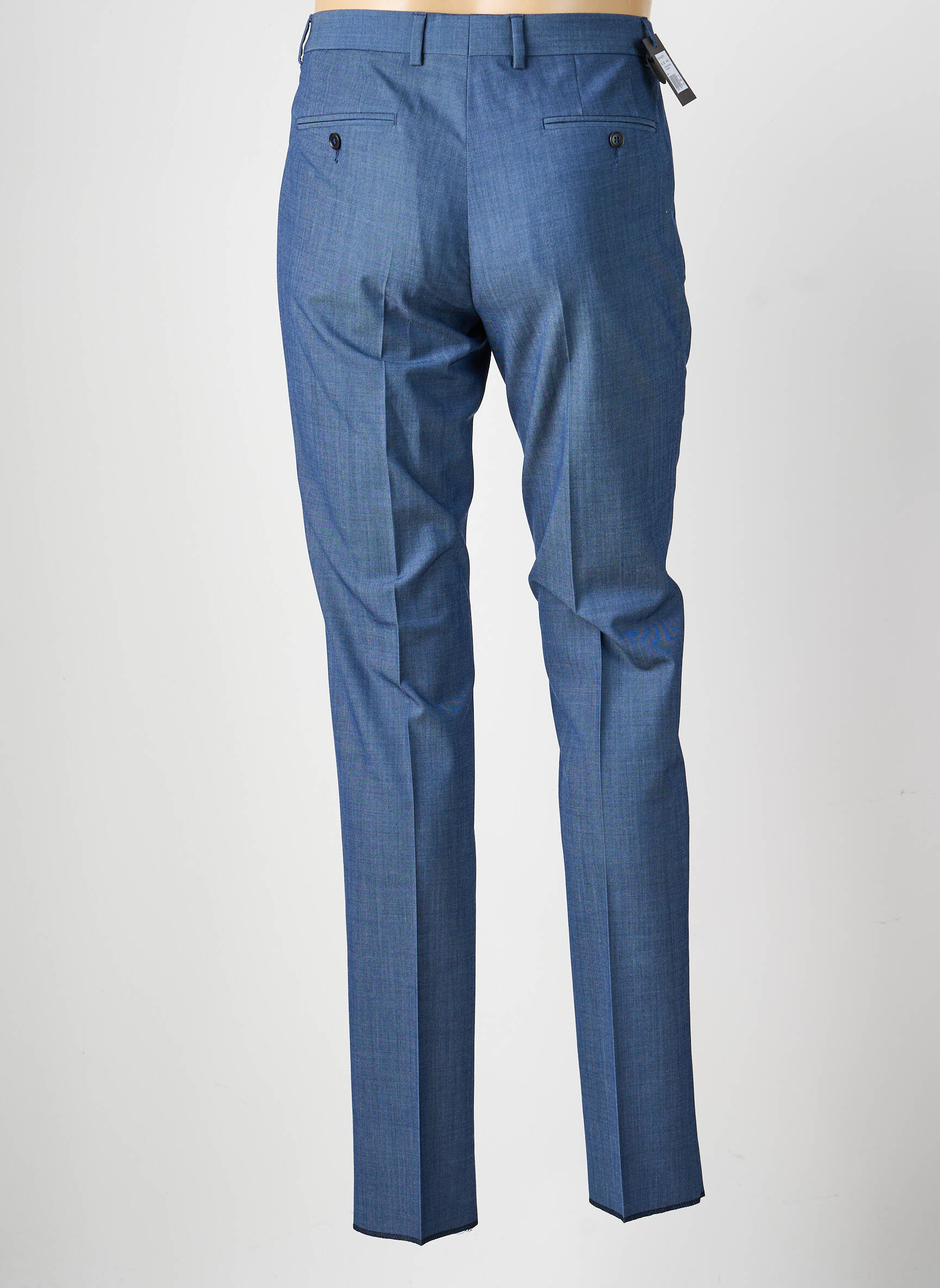 Pantalon slim țesătură melanj mărime normală albastru BRUNO SAINT HILAIRE bărbat