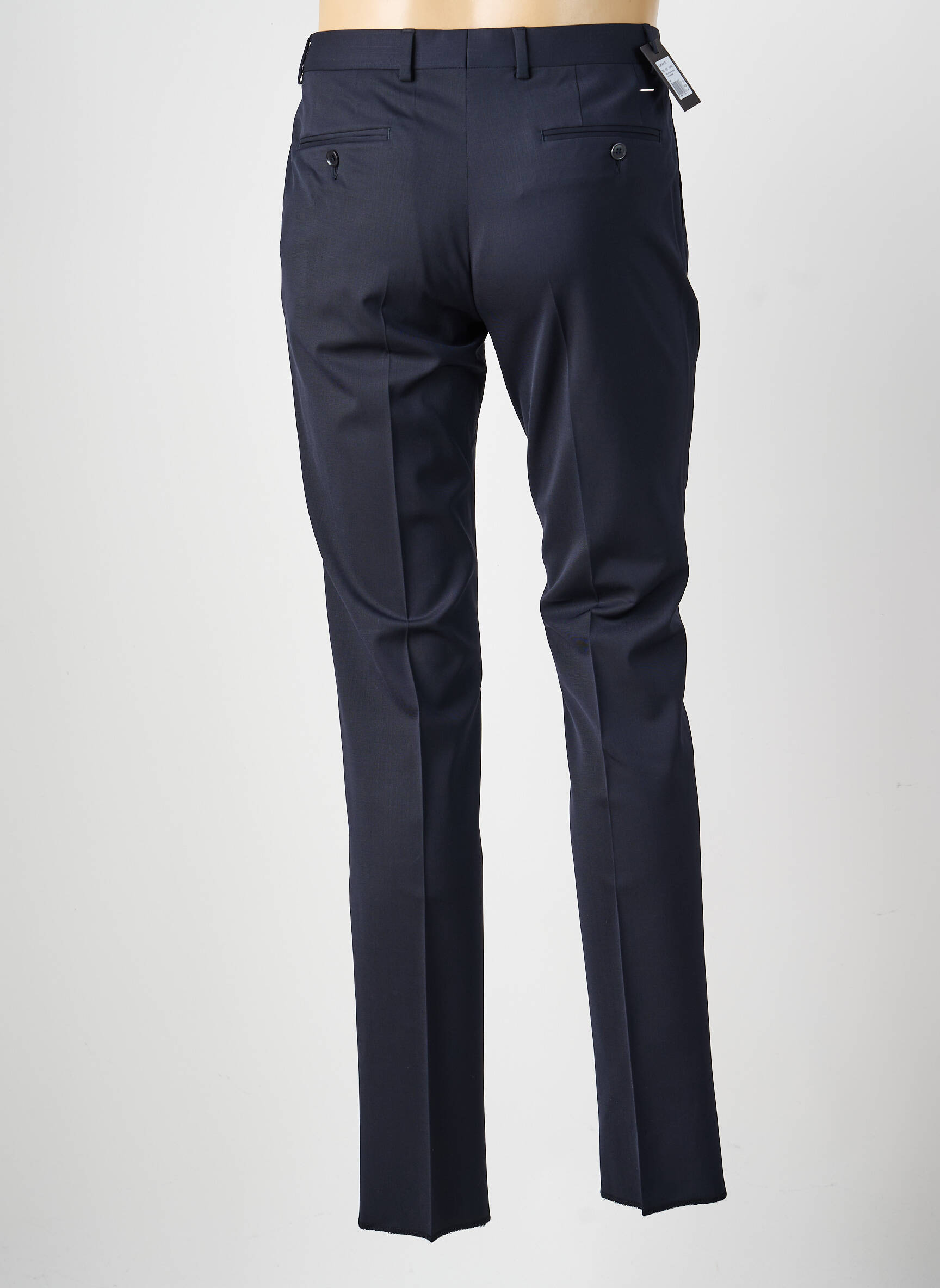 Pantalon slim talie cu cleme mărime normală albastru BRUNO SAINT HILAIRE bărbat