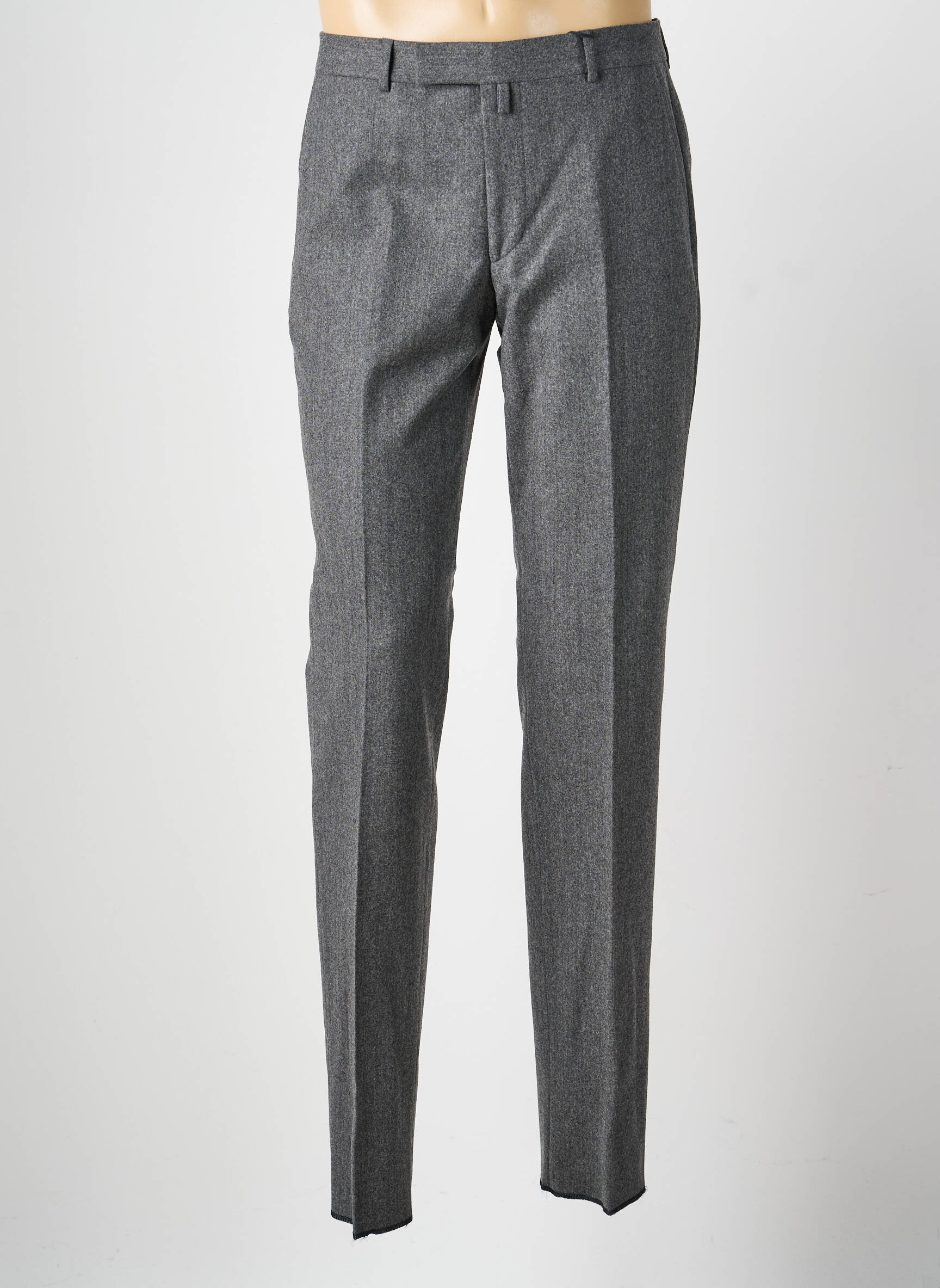 Pantalon slim țesătură melanj mărime normală gri BRUNO SAINT HILAIRE bărbat