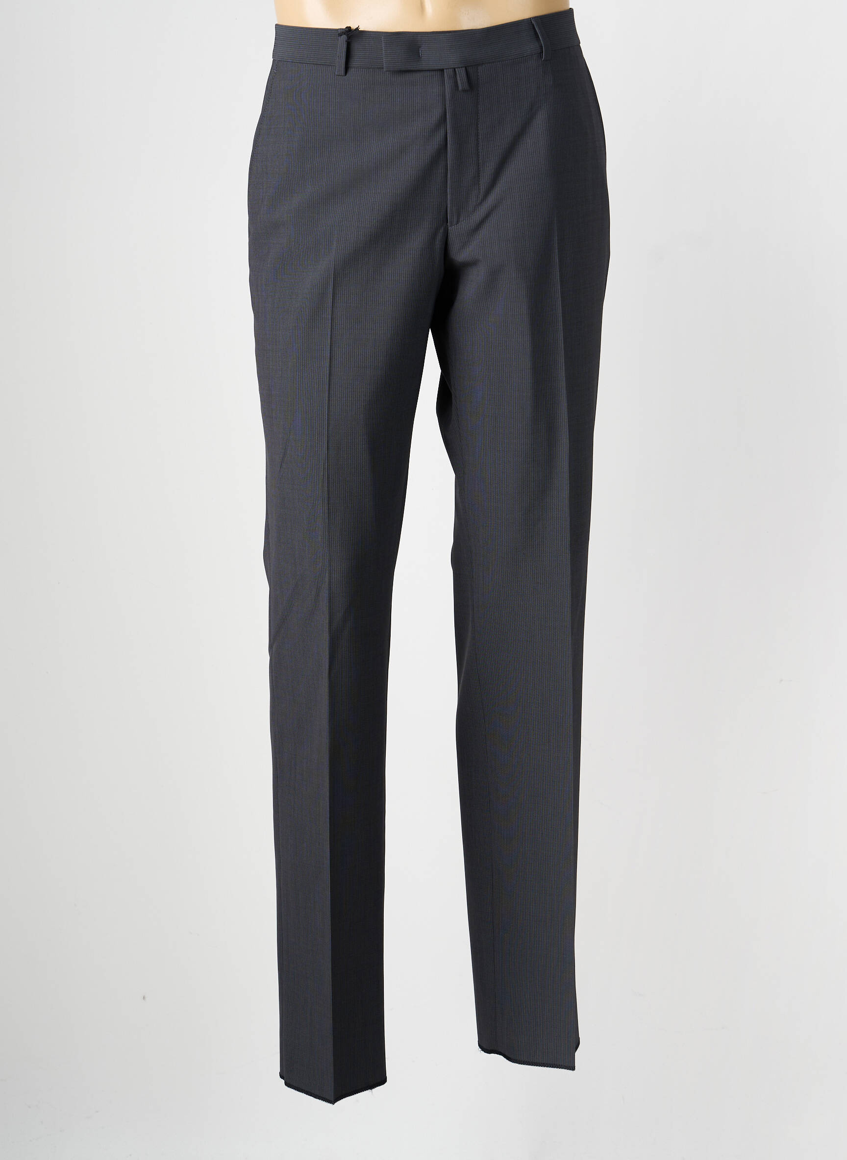 Pantalon slim talie cu cleme mărime normală gri BRUNO SAINT HILAIRE bărbat