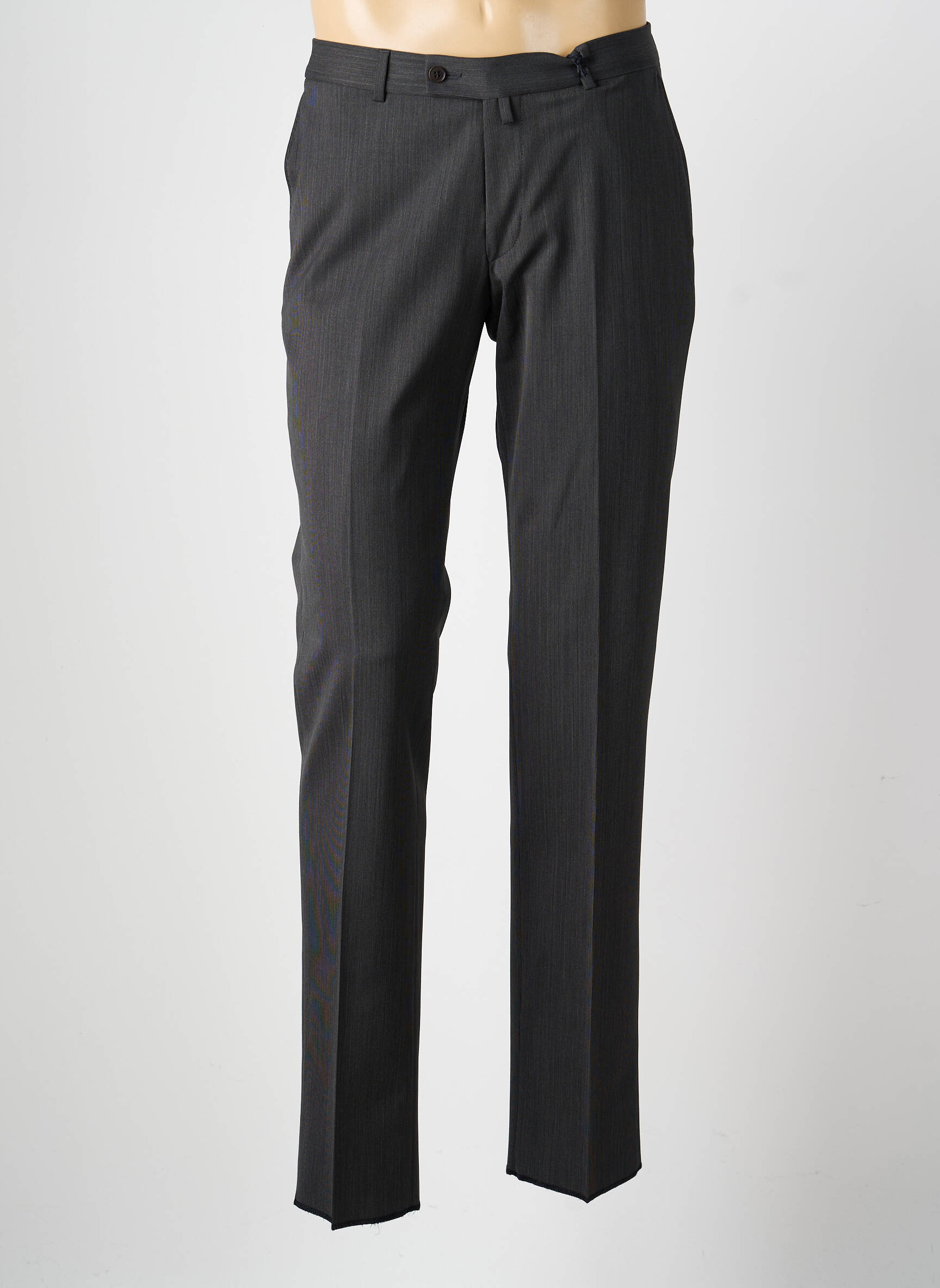 Pantalon slim țesătură melanj mărime normală gri BRUNO SAINT HILAIRE bărbat