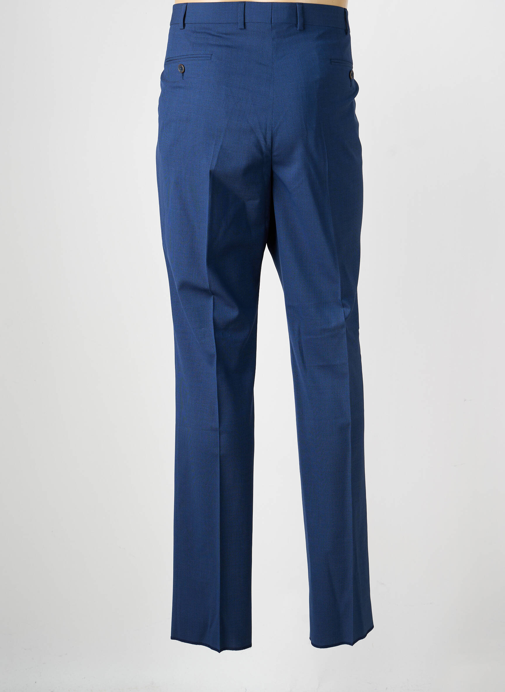 Pantalon slim țesătură melanj mărime normală albastru BRUNO SAINT HILAIRE bărbat