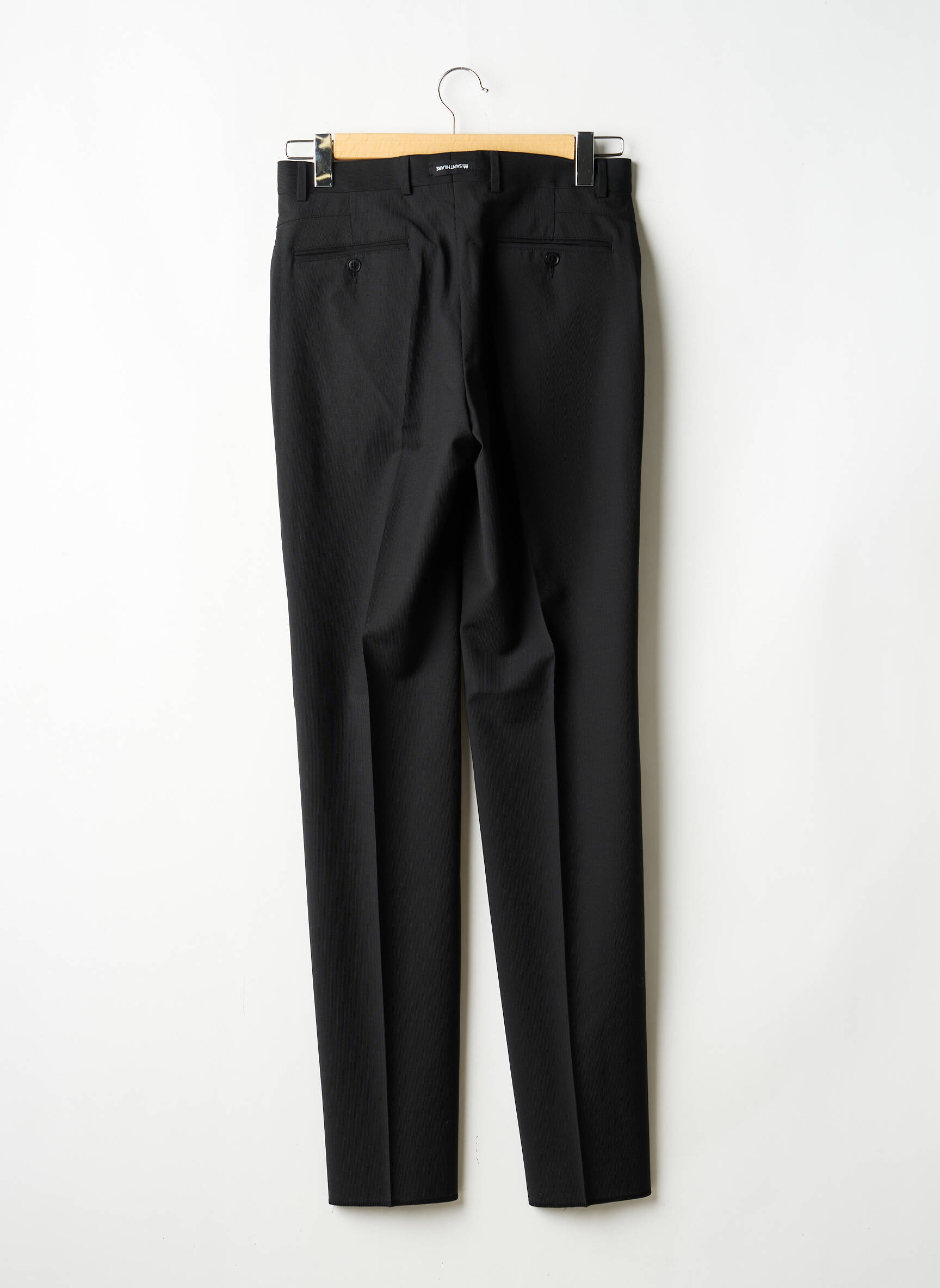 Pantalon slim talie cu cleme mărime normală negru BRUNO SAINT HILAIRE bărbat