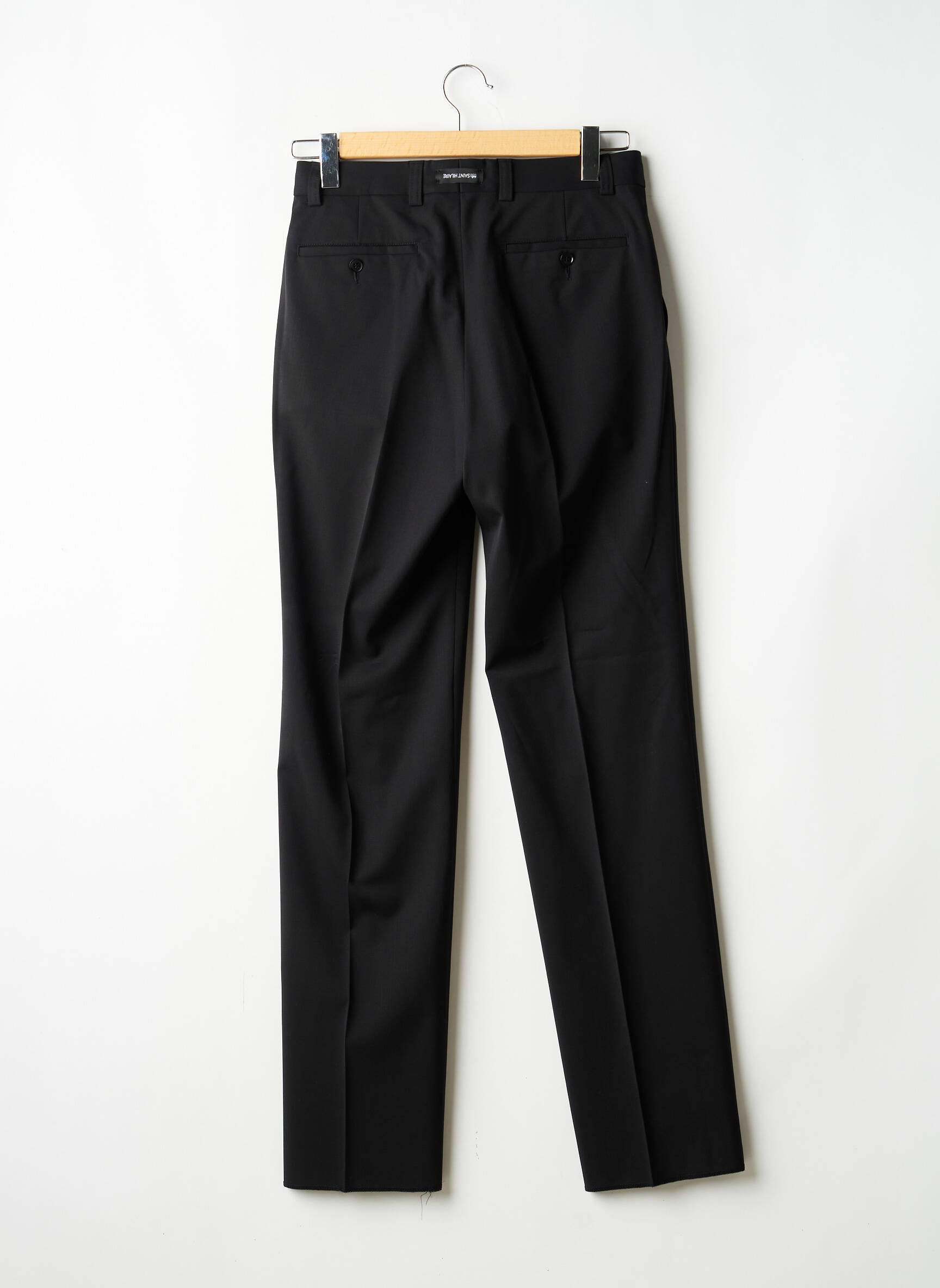 Pantalon slim talie cu cleme mărime normală negru BRUNO SAINT HILAIRE bărbat