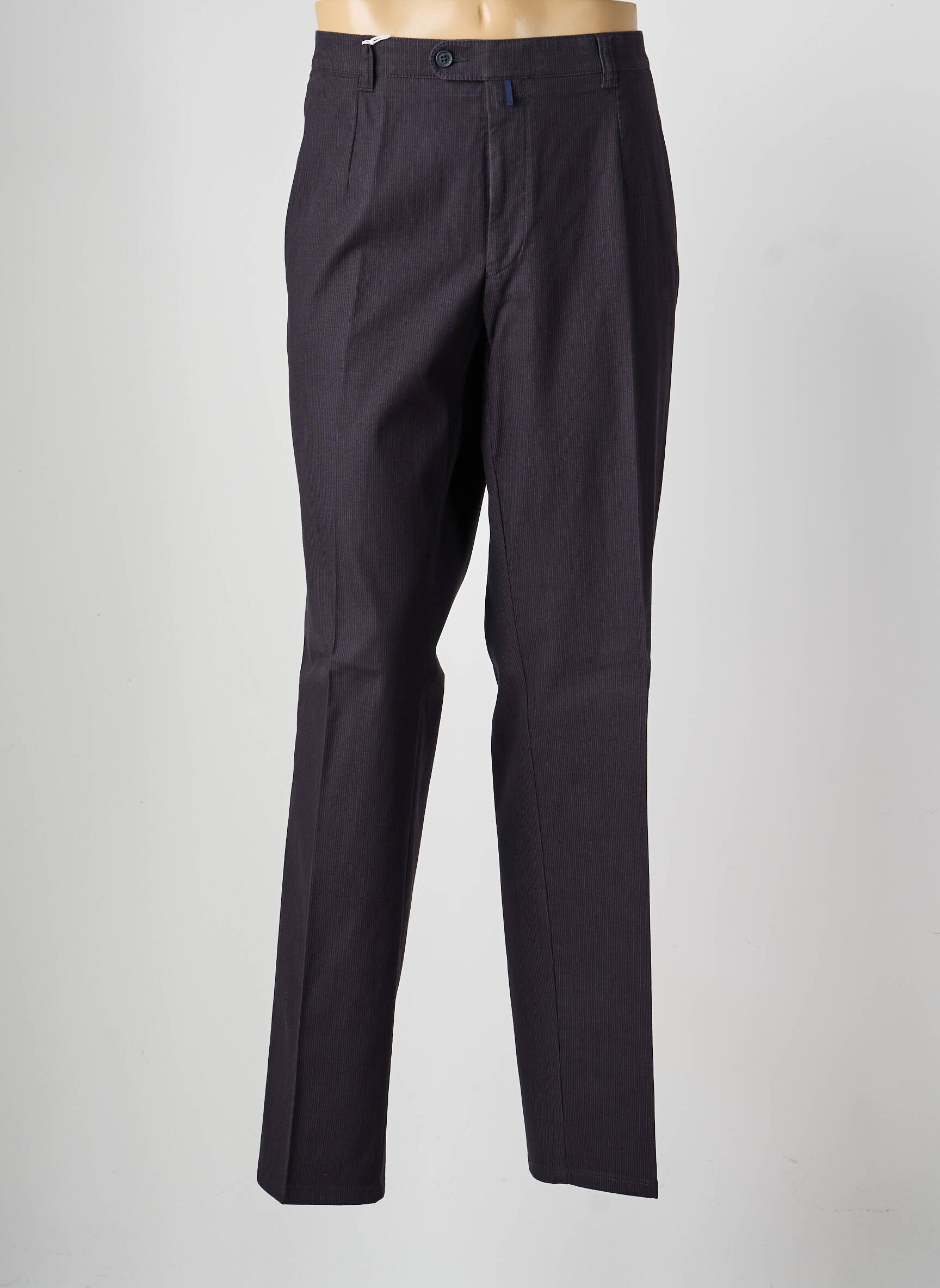Pantalon drept talie cu cleme mărime normală negru SAINT HILAIRE bărbat