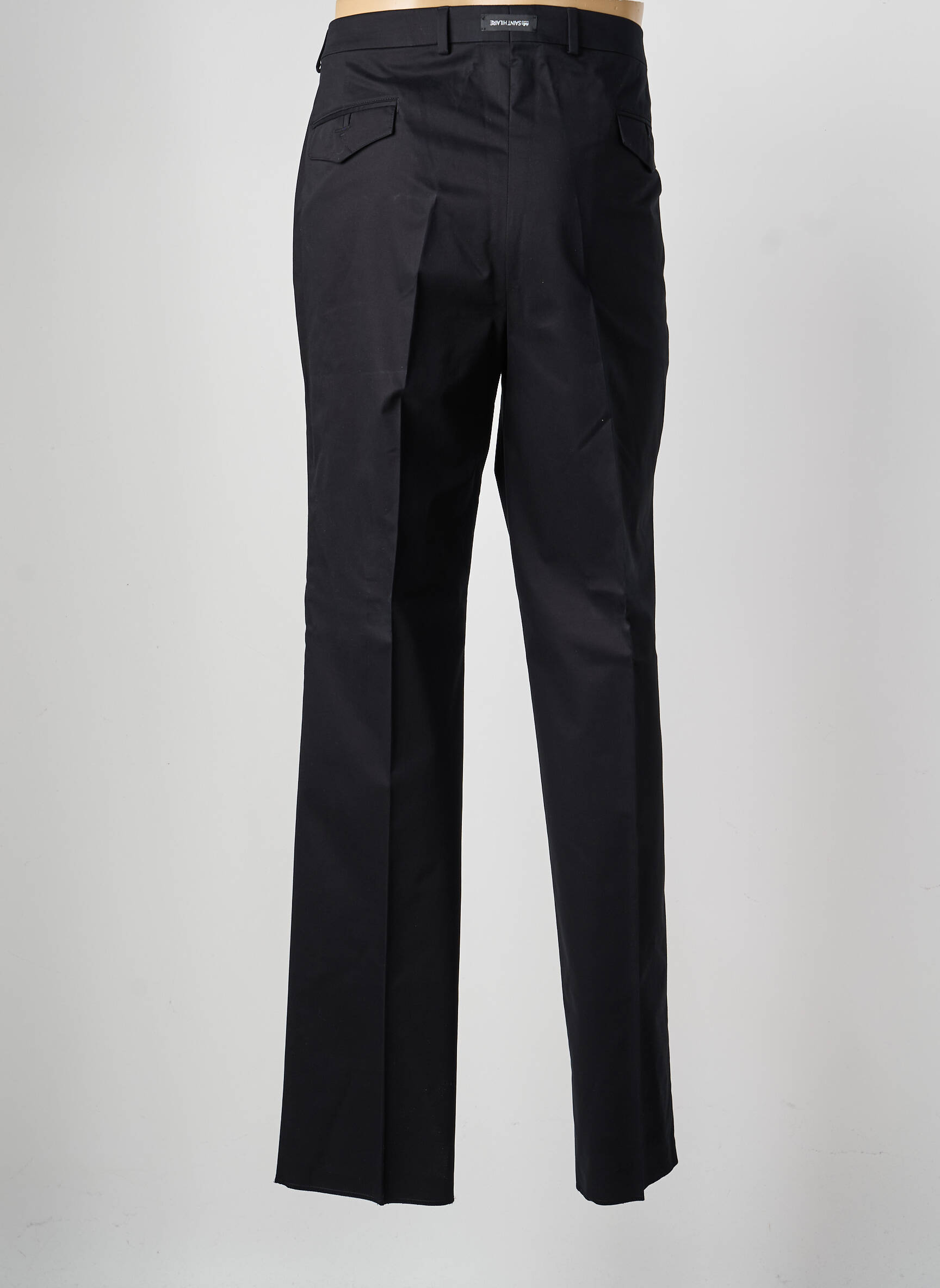 Pantalon drept țesătură poplin mărime normală negru SAINT HILAIRE bărbat