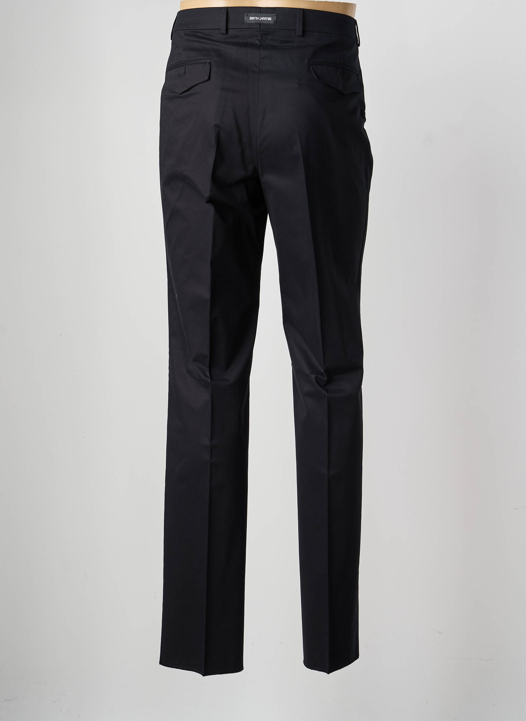 Pantalon drept țesătură poplin mărime normală negru SAINT HILAIRE bărbat