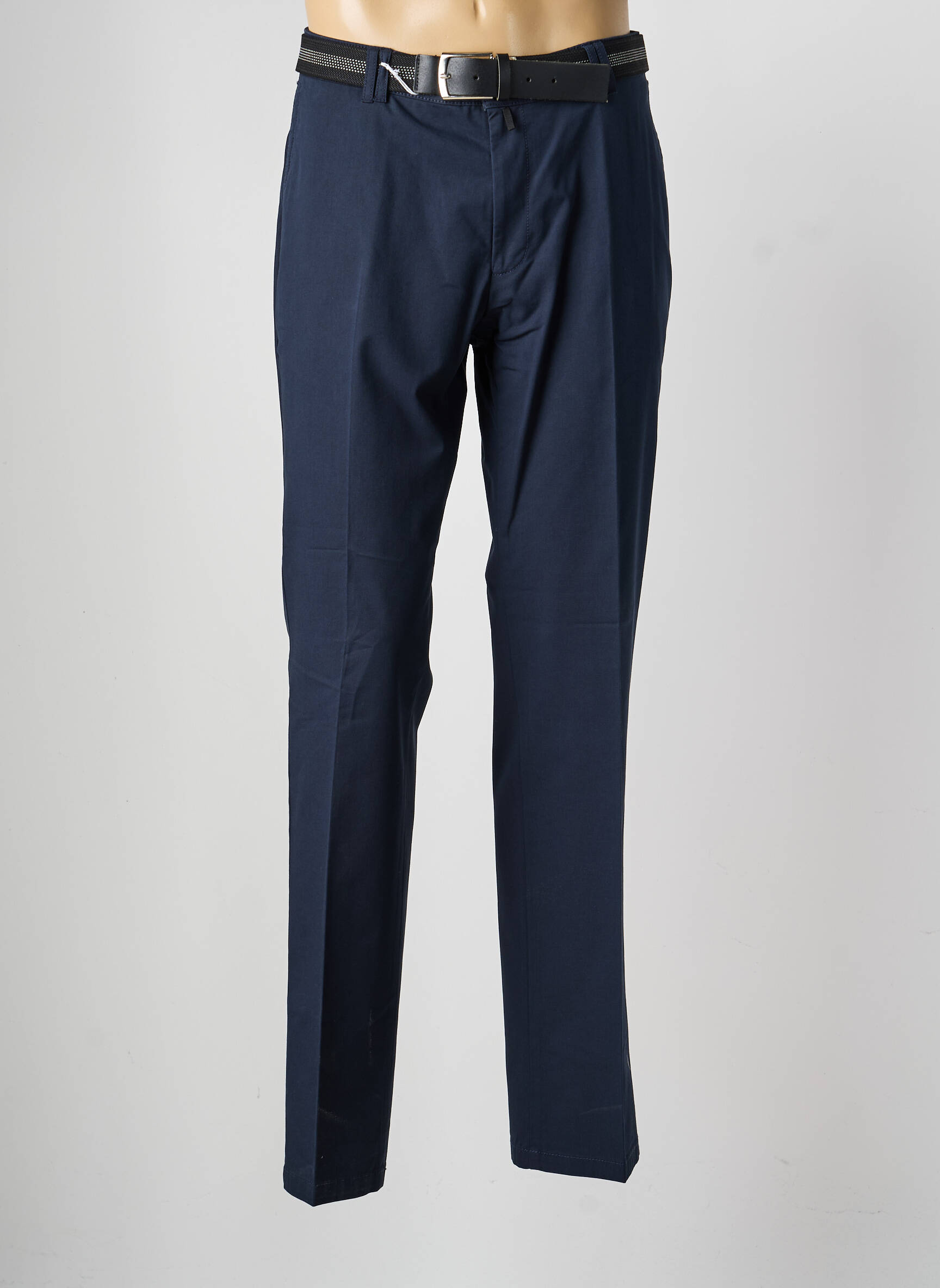 Pantalon chino țesătură poplin mărime normală albastru SAINT HILAIRE bărbat