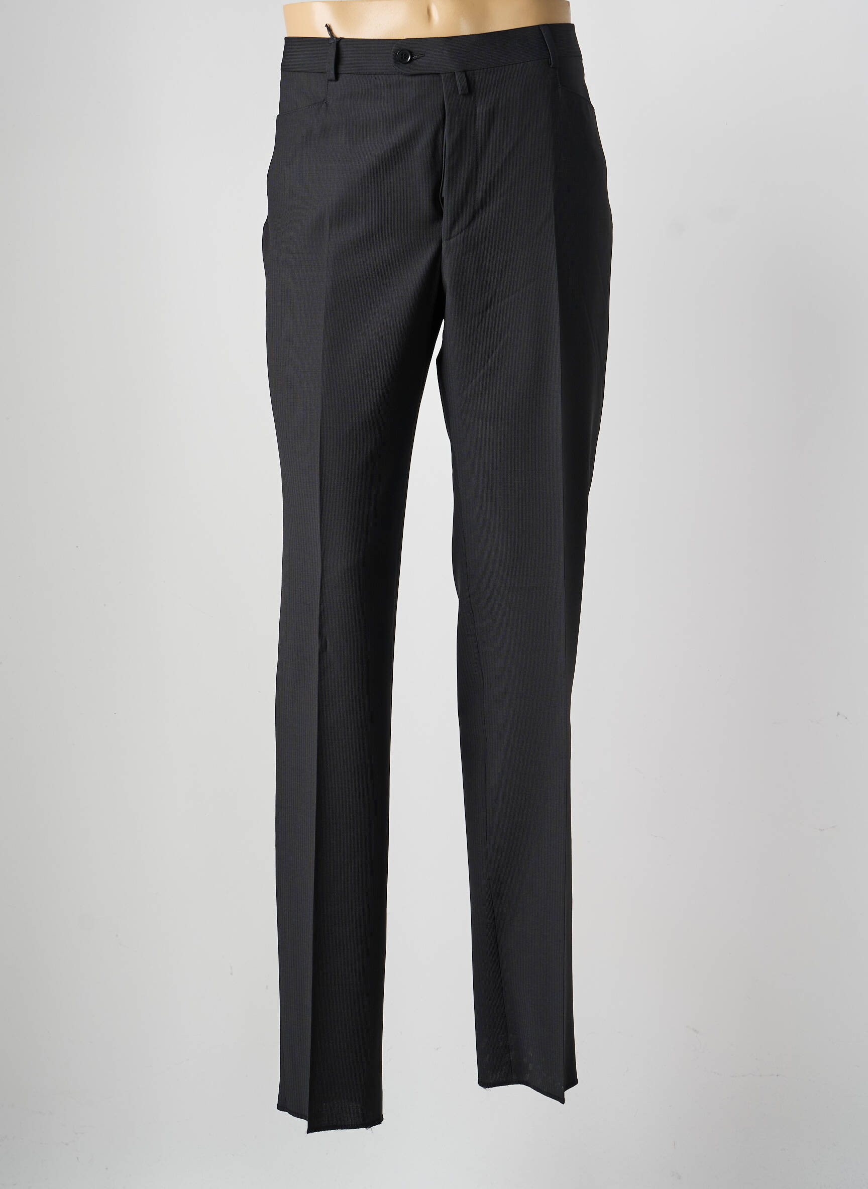 Pantalon drept țesătură poplin mărime normală negru SAINT HILAIRE bărbat
