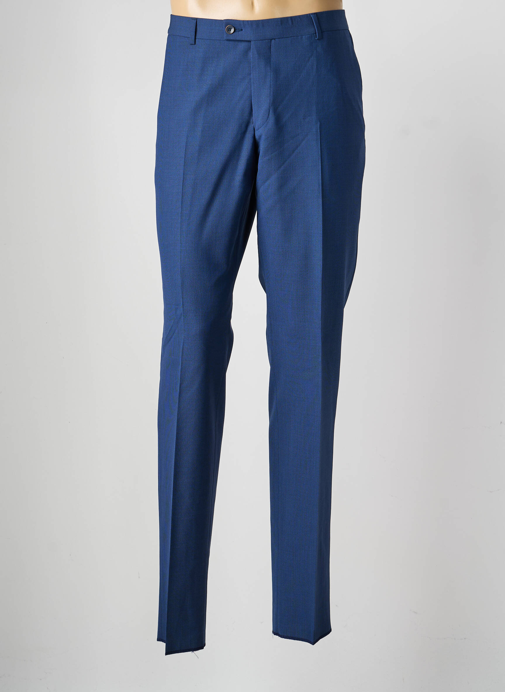 Pantalon drept țesătură poplin mărime normală albastru SAINT HILAIRE bărbat