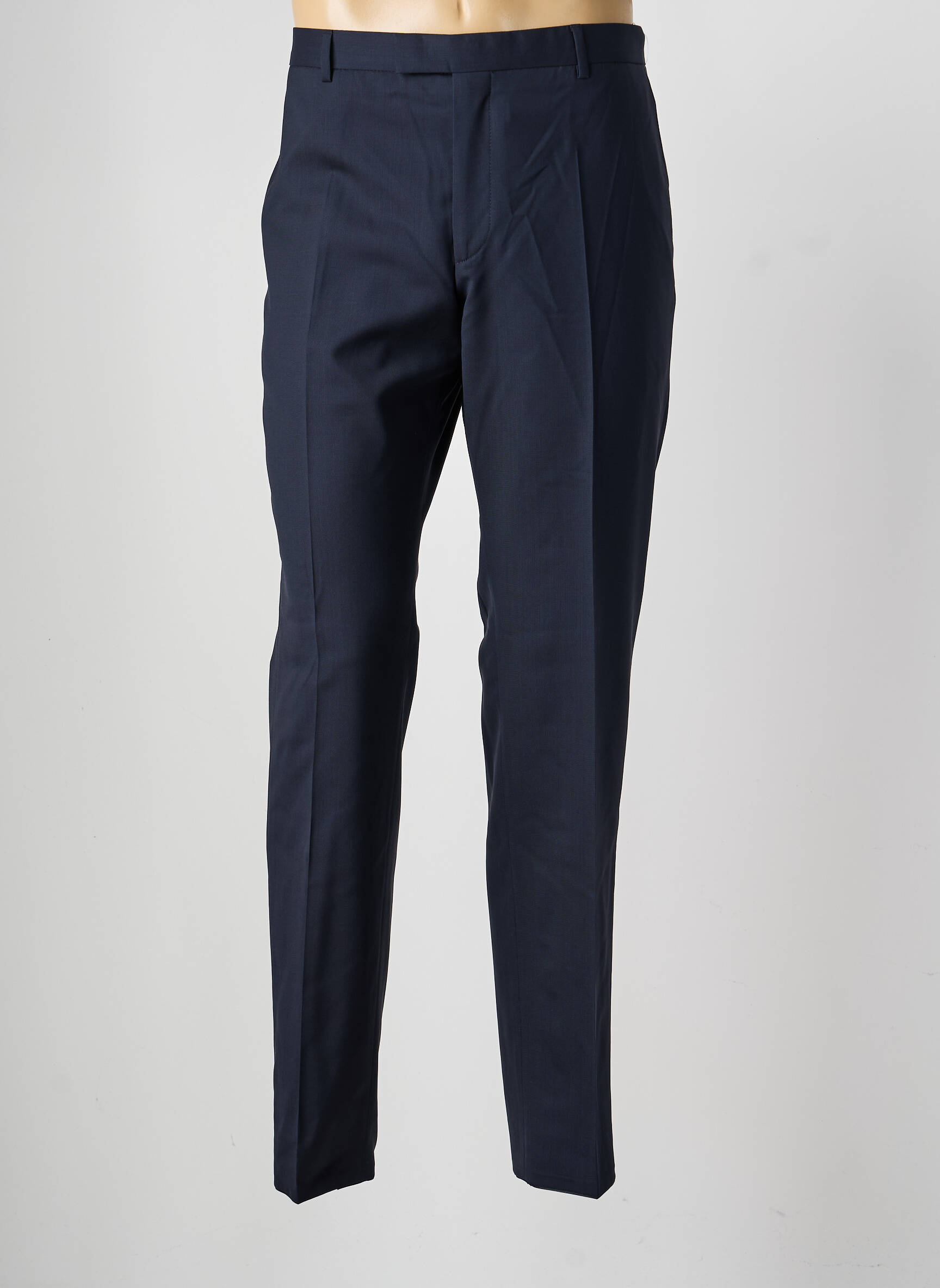Pantalon drept talie cu cleme mărime normală albastru SAINT HILAIRE bărbat