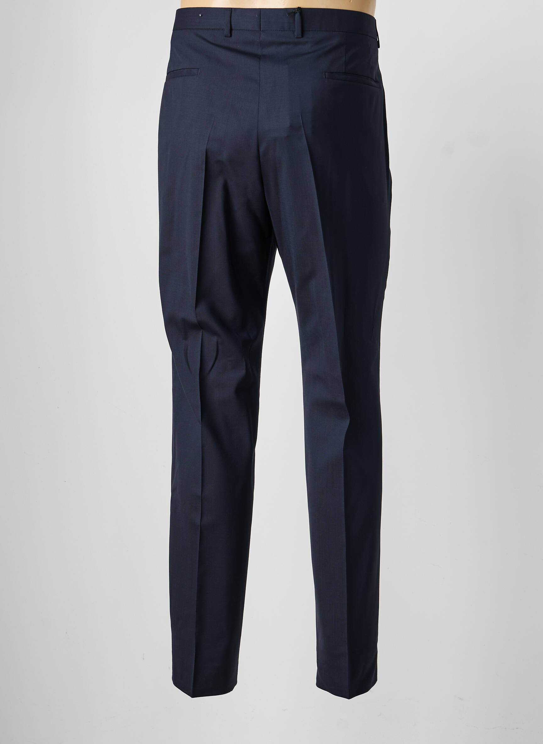 Pantalon drept talie cu cleme mărime normală albastru SAINT HILAIRE bărbat