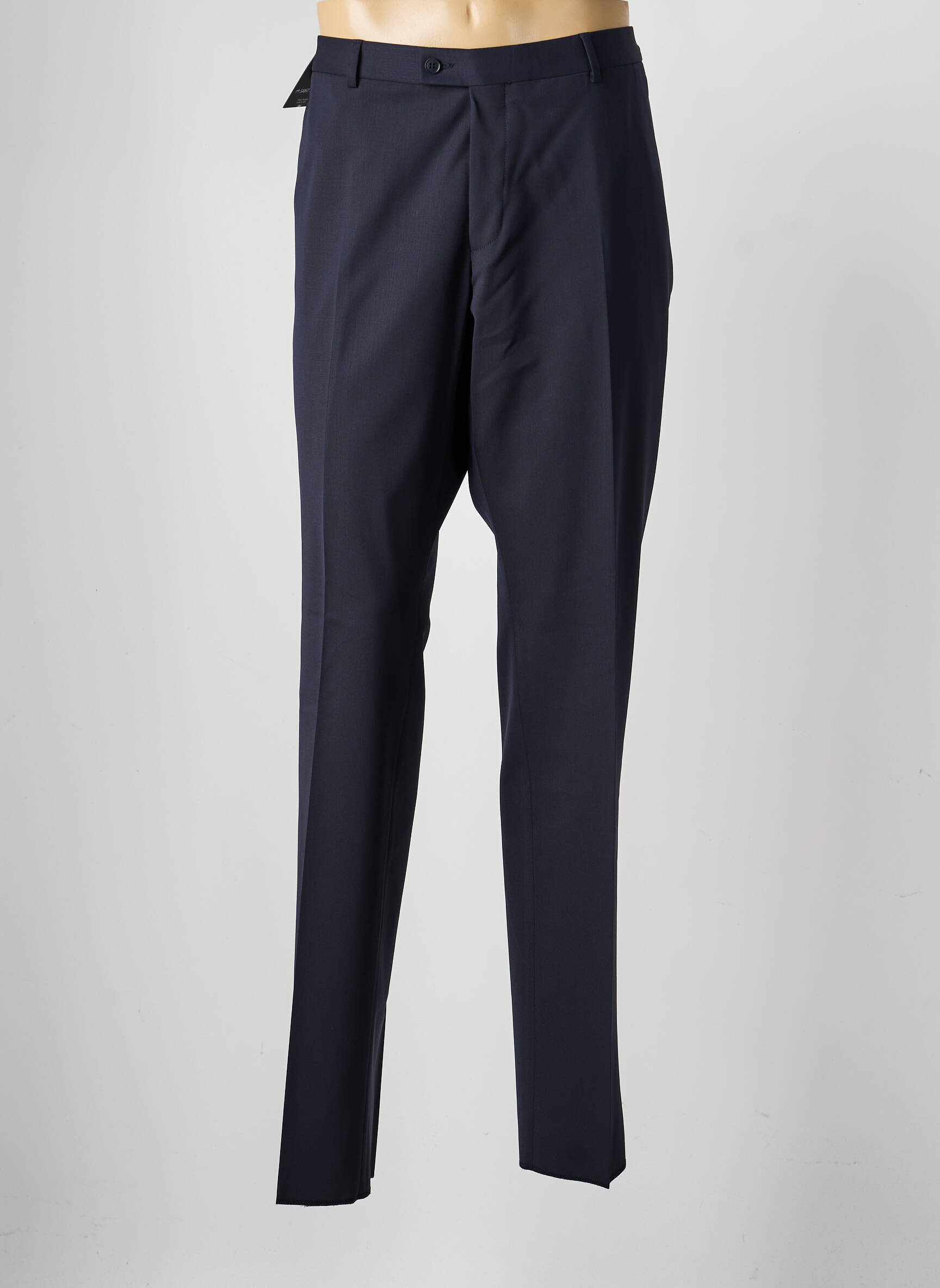 Pantalon drept țesătură poplin mărime normală albastru SAINT HILAIRE bărbat