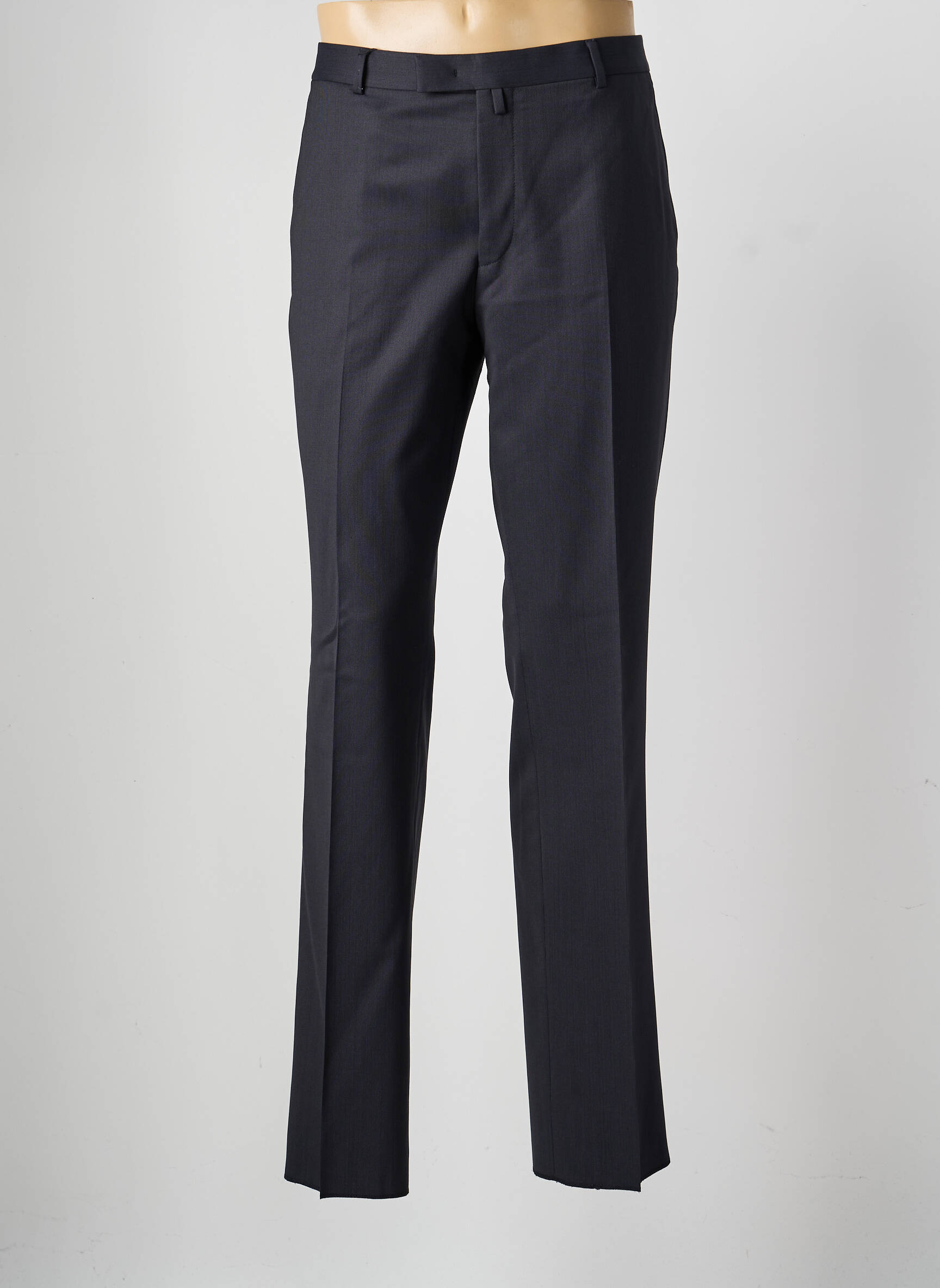 Pantalon drept talie cu cleme mărime normală albastru SAINT HILAIRE bărbat