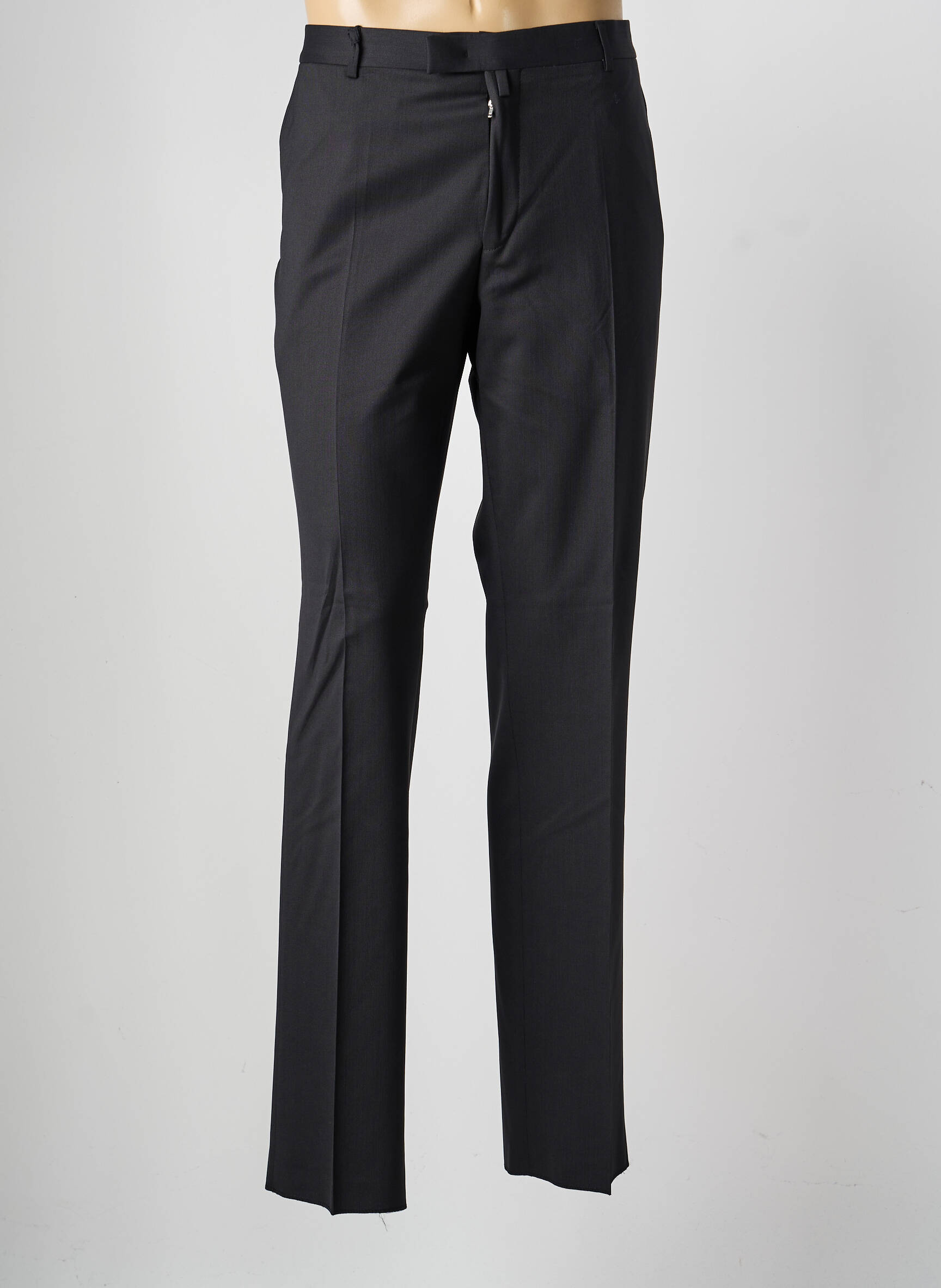 Pantalon drept talie cu cleme mărime normală negru SAINT HILAIRE bărbat