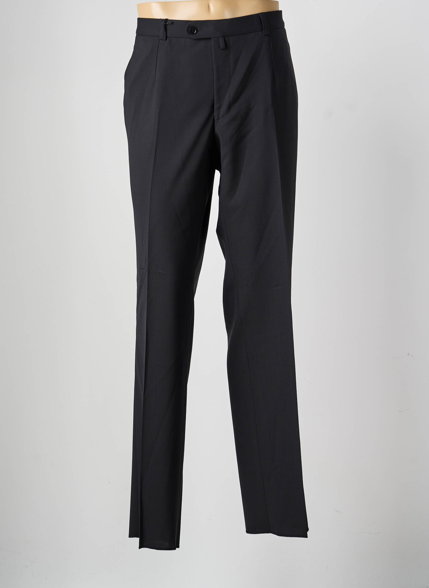Pantalon drept țesătură poplin mărime normală negru SAINT HILAIRE bărbat