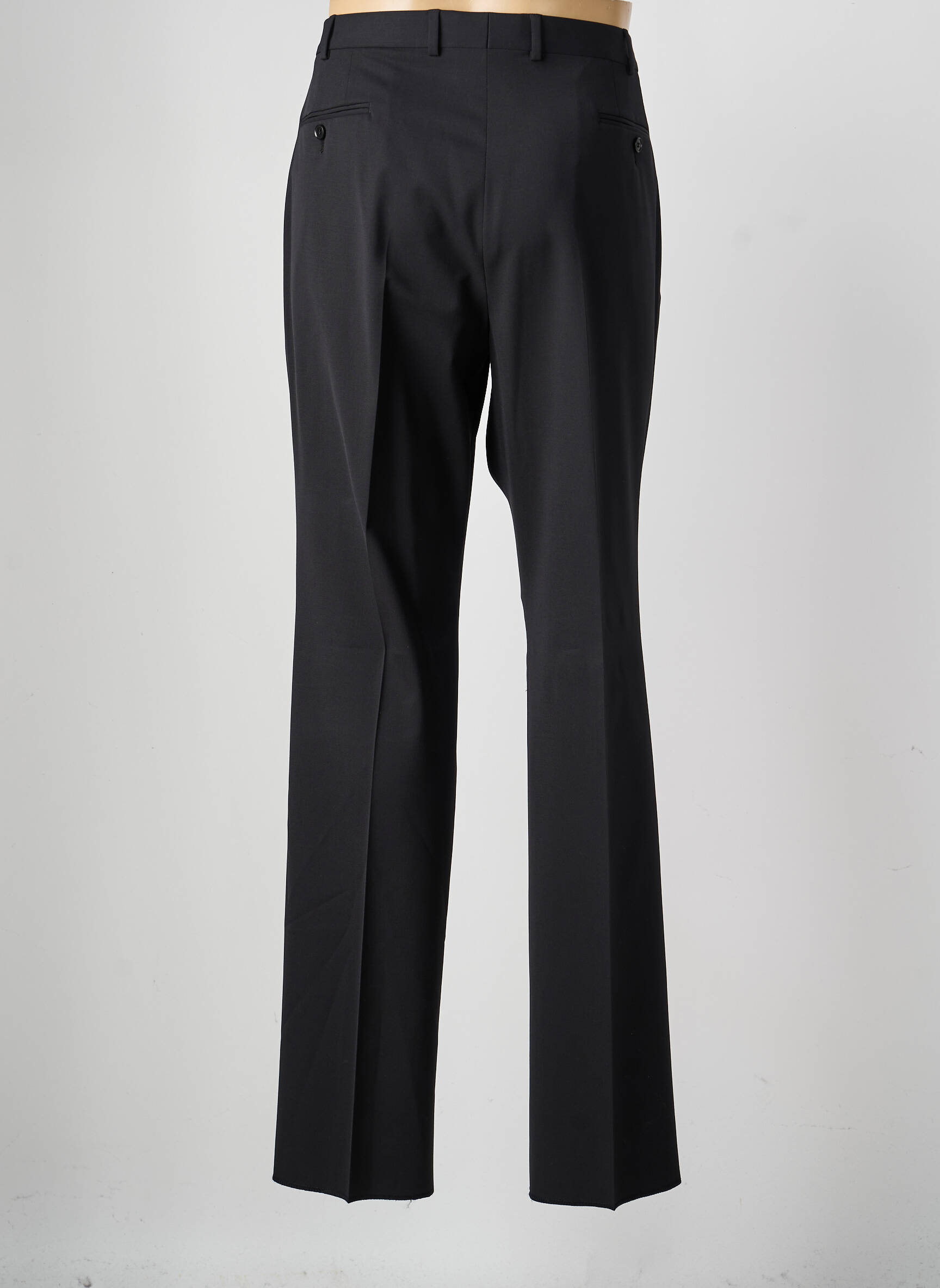 Pantalon drept talie cu cleme mărime normală negru SAINT HILAIRE bărbat