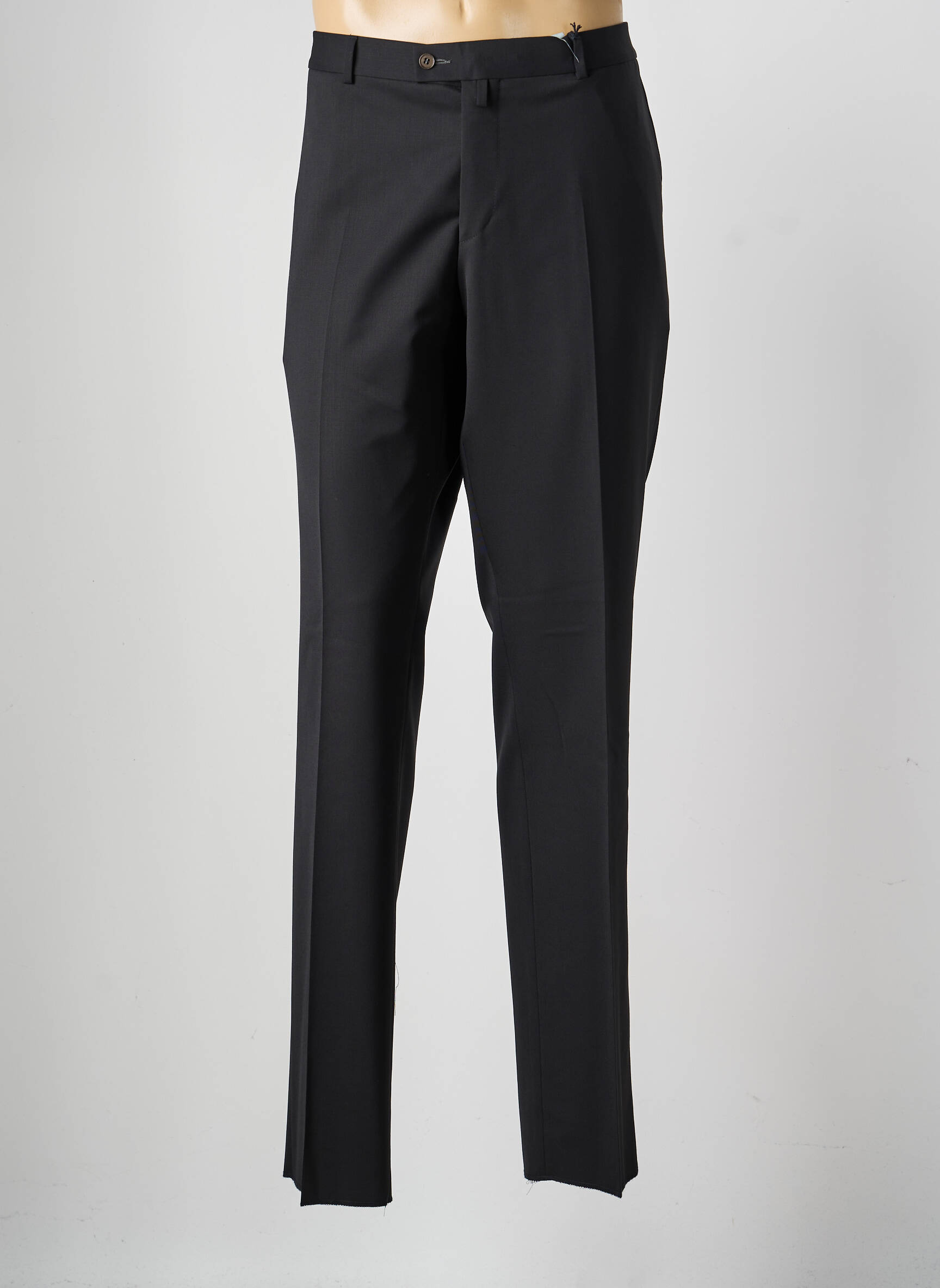 Pantalon drept țesătură poplin mărime normală negru SAINT HILAIRE bărbat